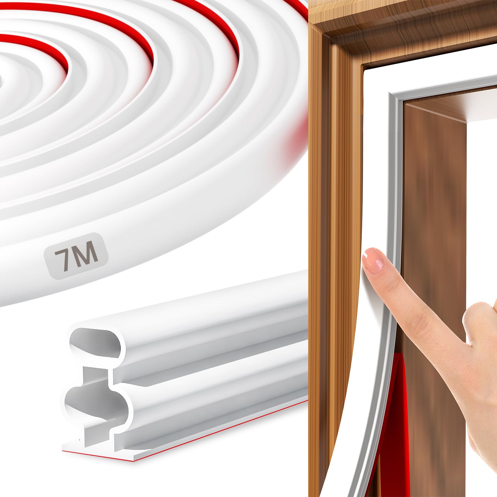 Draft Excluder Seal Strip Replacement 275 Inch/7 M Self-Adhesive Rubber Draug...