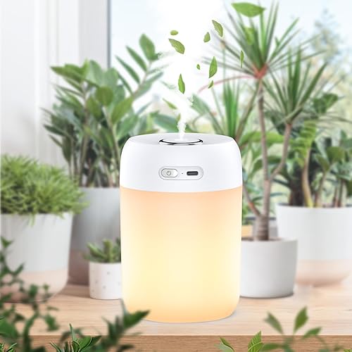 Miniatura 4 de SZO Humidificadores de luces nocturnas para dormitorio, recargable por USB, luces LED para dormitorio, 4 modos de luz nocturna portátil,