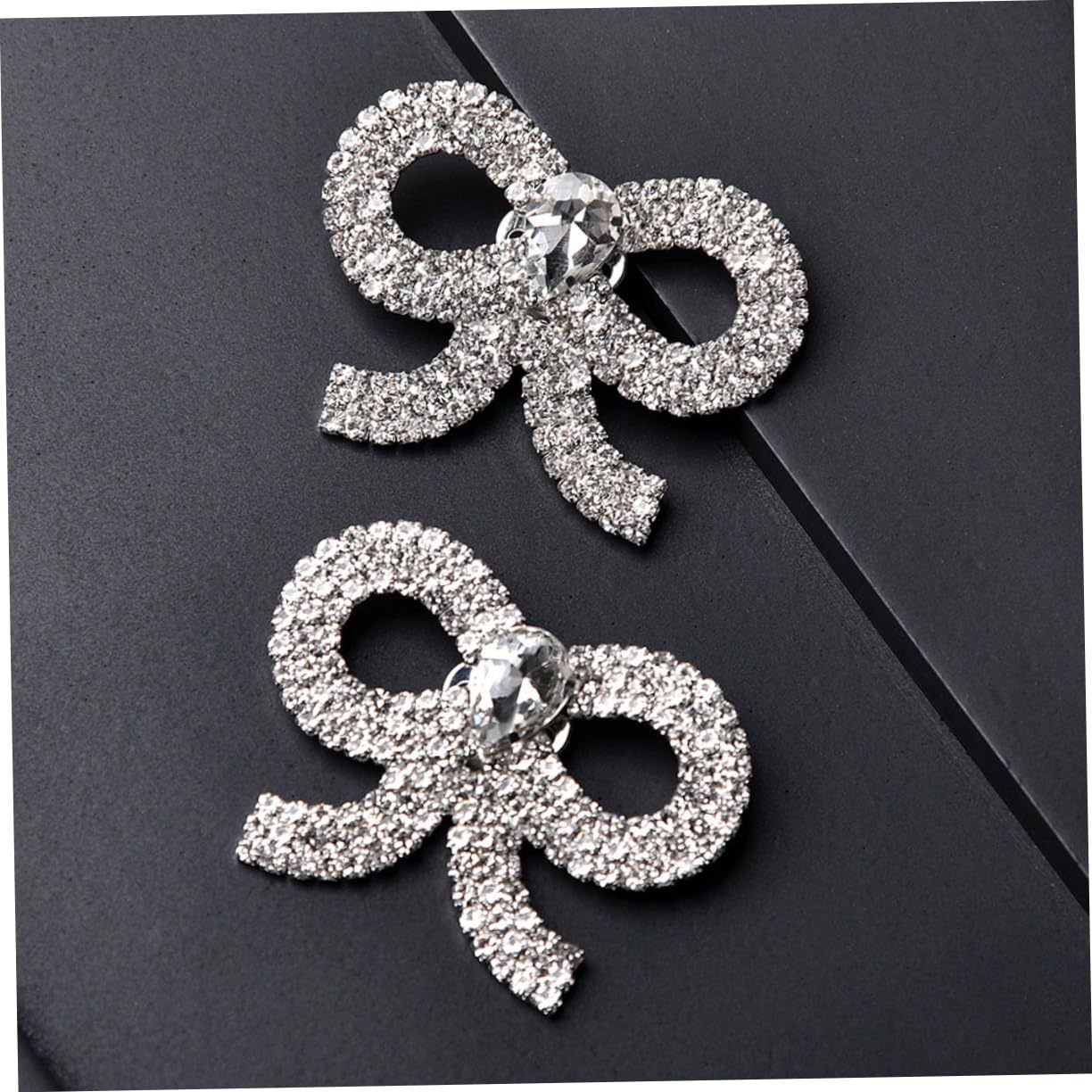 LIFKOME Fibbia Per Scarpe Con Fiocco Fermagli Per Scarpe Strass Fermaglio Per Scarpe Con Fiocco Abbellimenti Applicati Accessori Per Tacchi a Fiocco Silver Cristallo