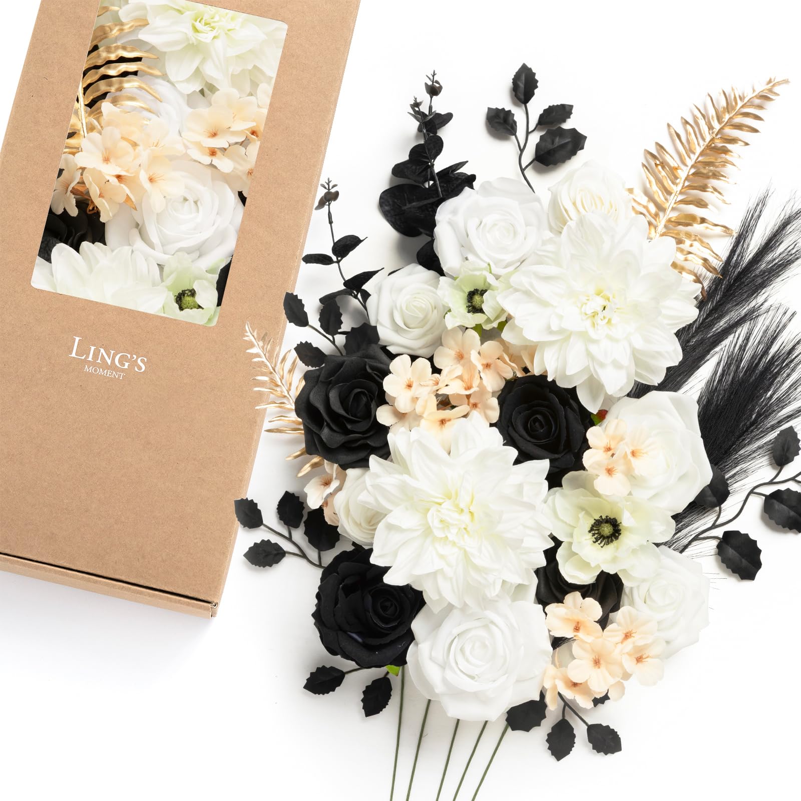 Jasminemさま売約済み　帯留め〈Bouquet・モノトーン・flower〉 Amazon.com: Ling's moment Fake Flowers Box, Faux Artificial