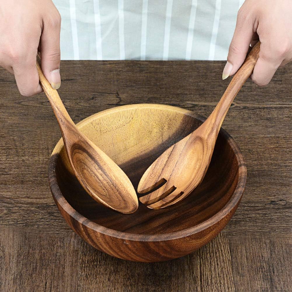 Wooden Salad Servers - Acacia Wood Set of 2 -8 Wooden Salad Servers - Acacia Wood Set of 2 -8