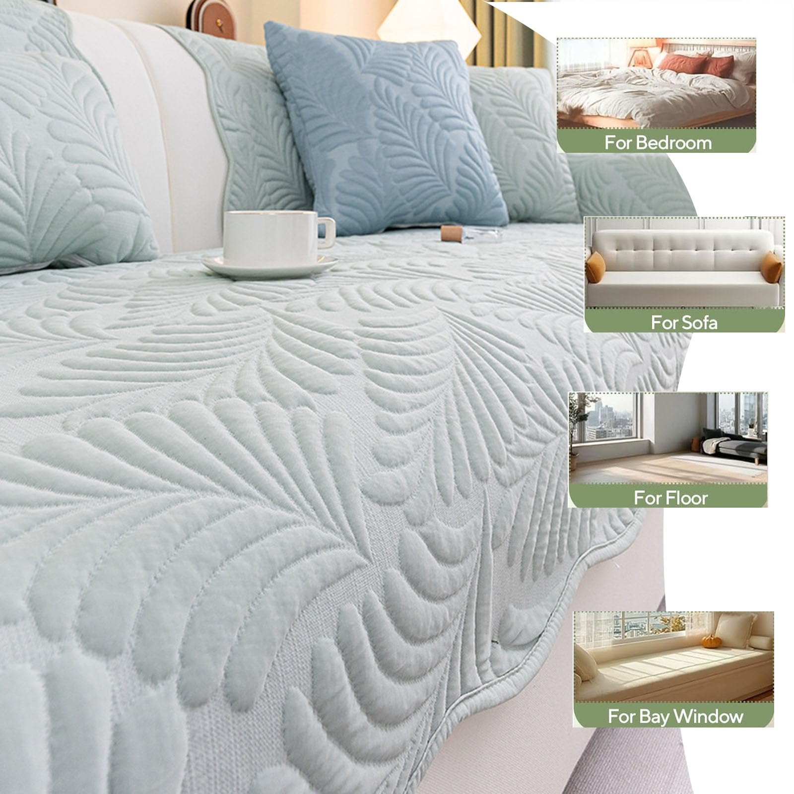 Housse Canapé Matelassée,Housse Canapé D'angle pour Sectionnel Forme de L | Housses Canape Protège Canapé Antidérapant Couvre Canapé Coussin de Canapé pour Salon Animaux et Décoration,Blue,110x160cm