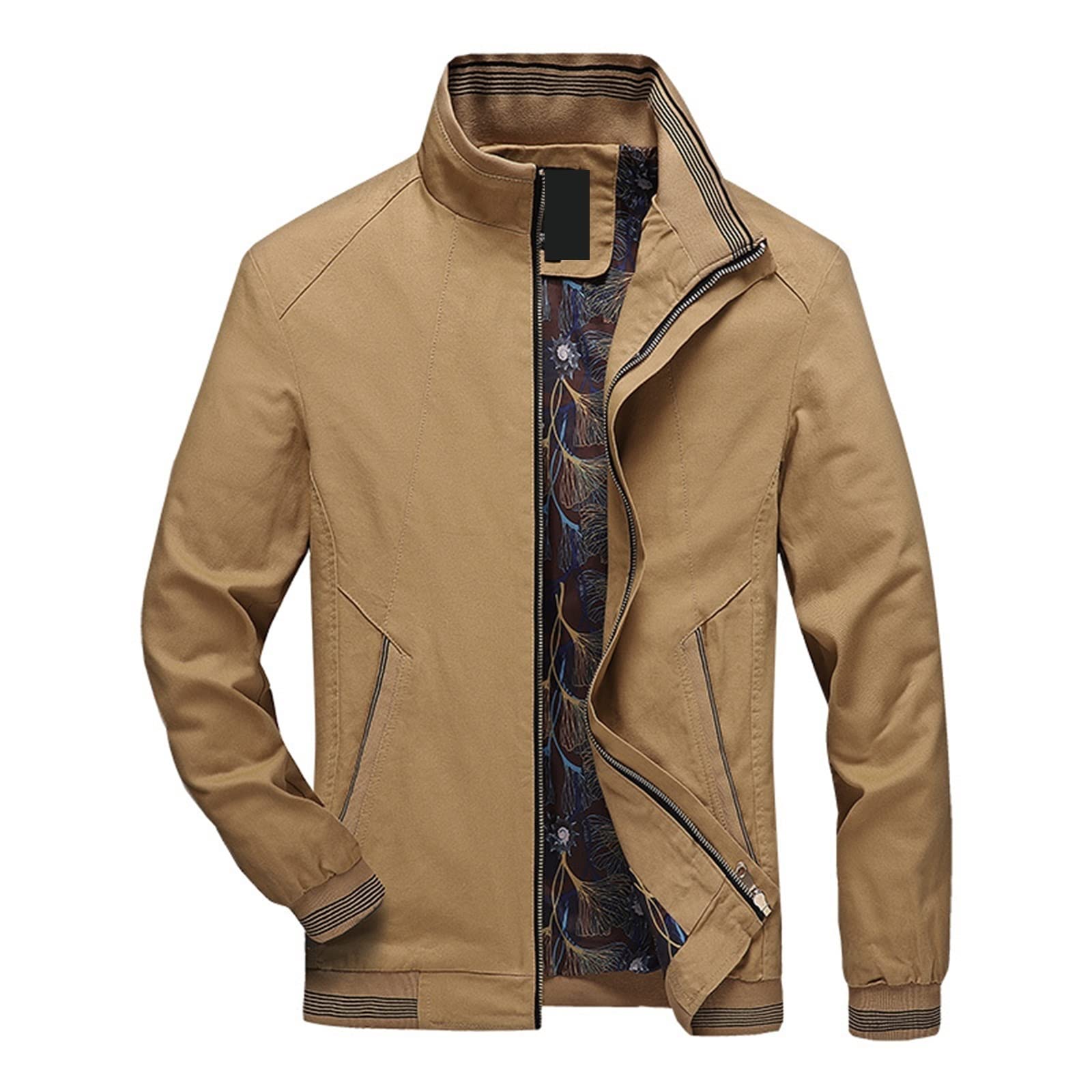 UBTAN Jackets for Men Autumn Warm Windproof Stand Collar Jacket 