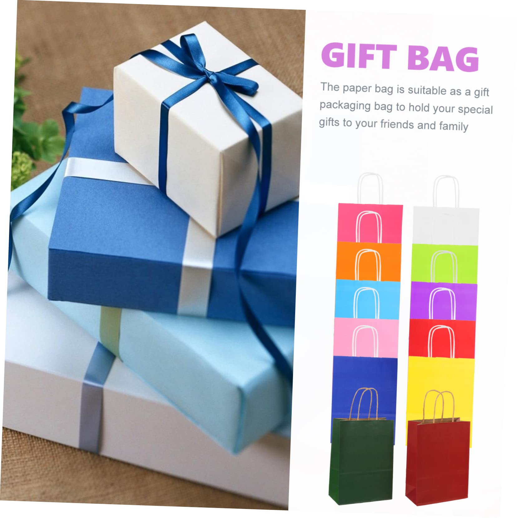 PRETYZOOM Lightweight Paper Packaging Bags Handles 24 Pack Candy Packing Bags for Party