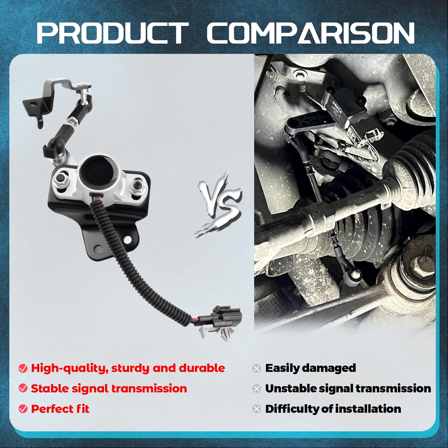 Rear Side Suspension Height Level Sensor Compatible with 2011-2013 in-finiti QX56, 2014-2024 in-finiti QX80, 2017-2023 Ni-ssan Armada, Air Suspension Ride Height Level Sensor Replace# 53820-1LA2A