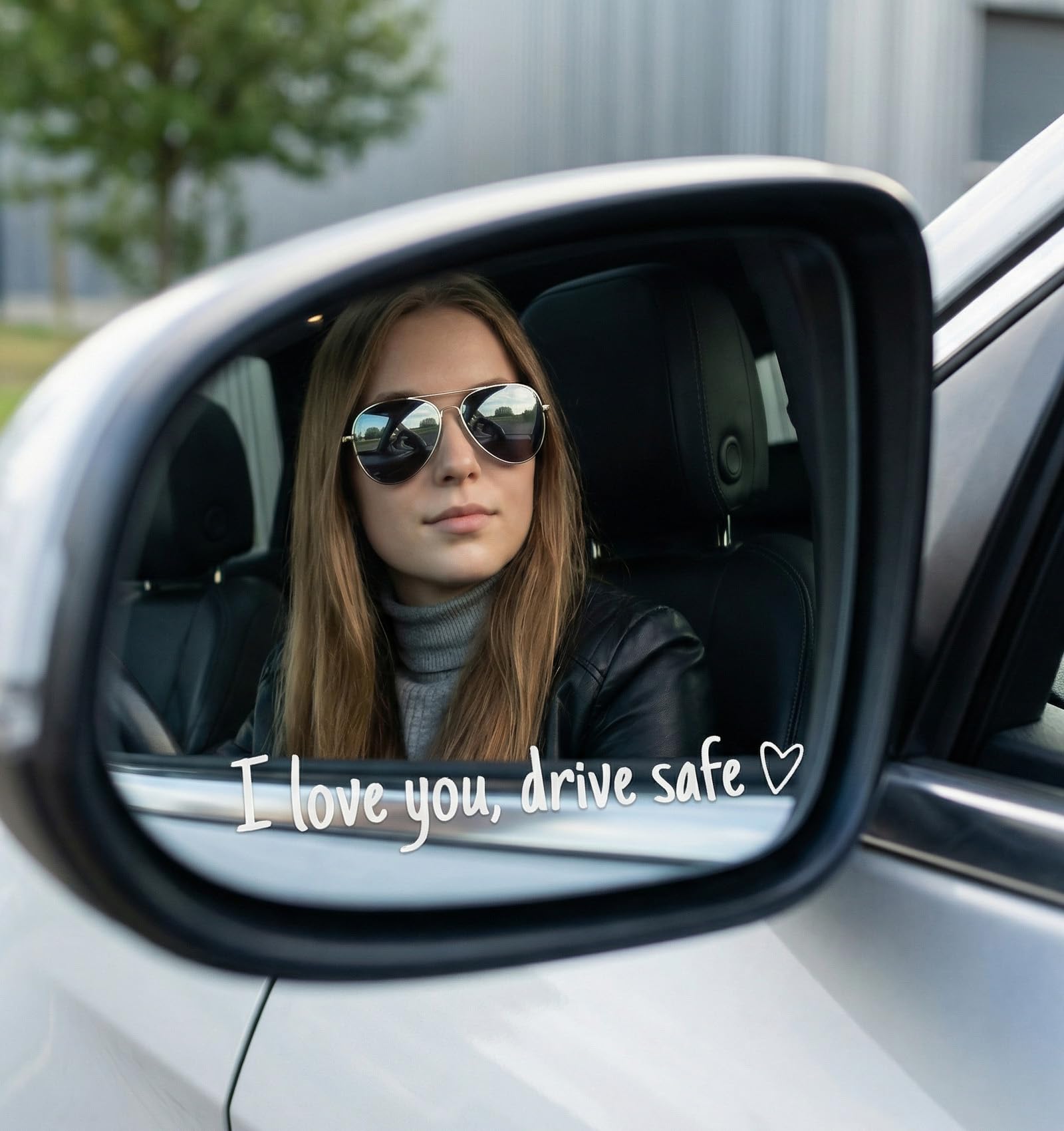 5Pcs I Love You Drive Safe Mirror Sticker, I Love You Drive Safe Sticker for Rearview & Side Mirrors, Waterproof Vinyl Loves Message Decoration, Funny Gift for Couples & Family — view 6
