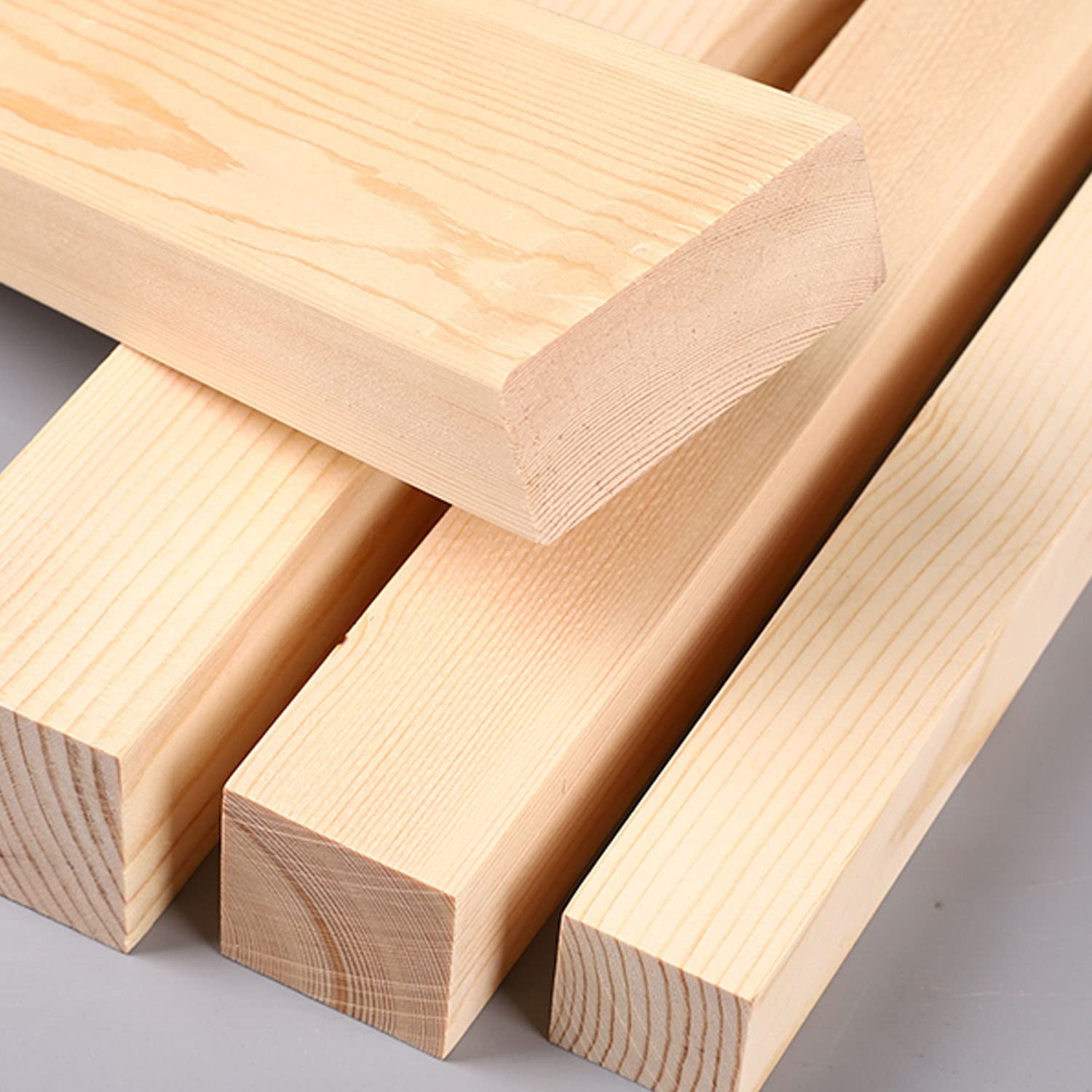 Zestaw 4 prostokątnych drewnianych kołków rozporowych o długości 40 cm, różnych rozmiarach, do majsterkowania(2 * 6 * 40cm)