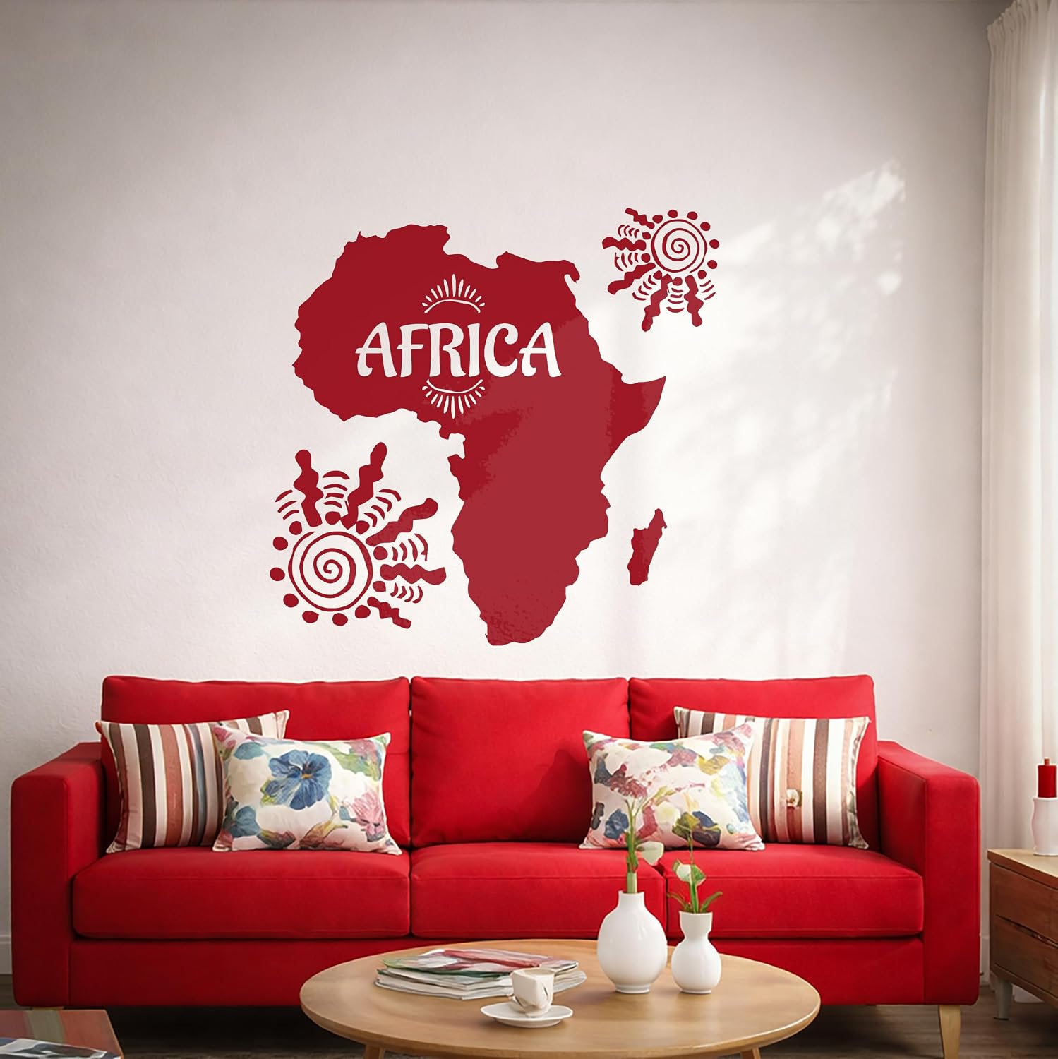 Vinyl Wall Decal Africa Map African Style Home Decoration Room Stickers Mural Large Decor (ig6056) Black