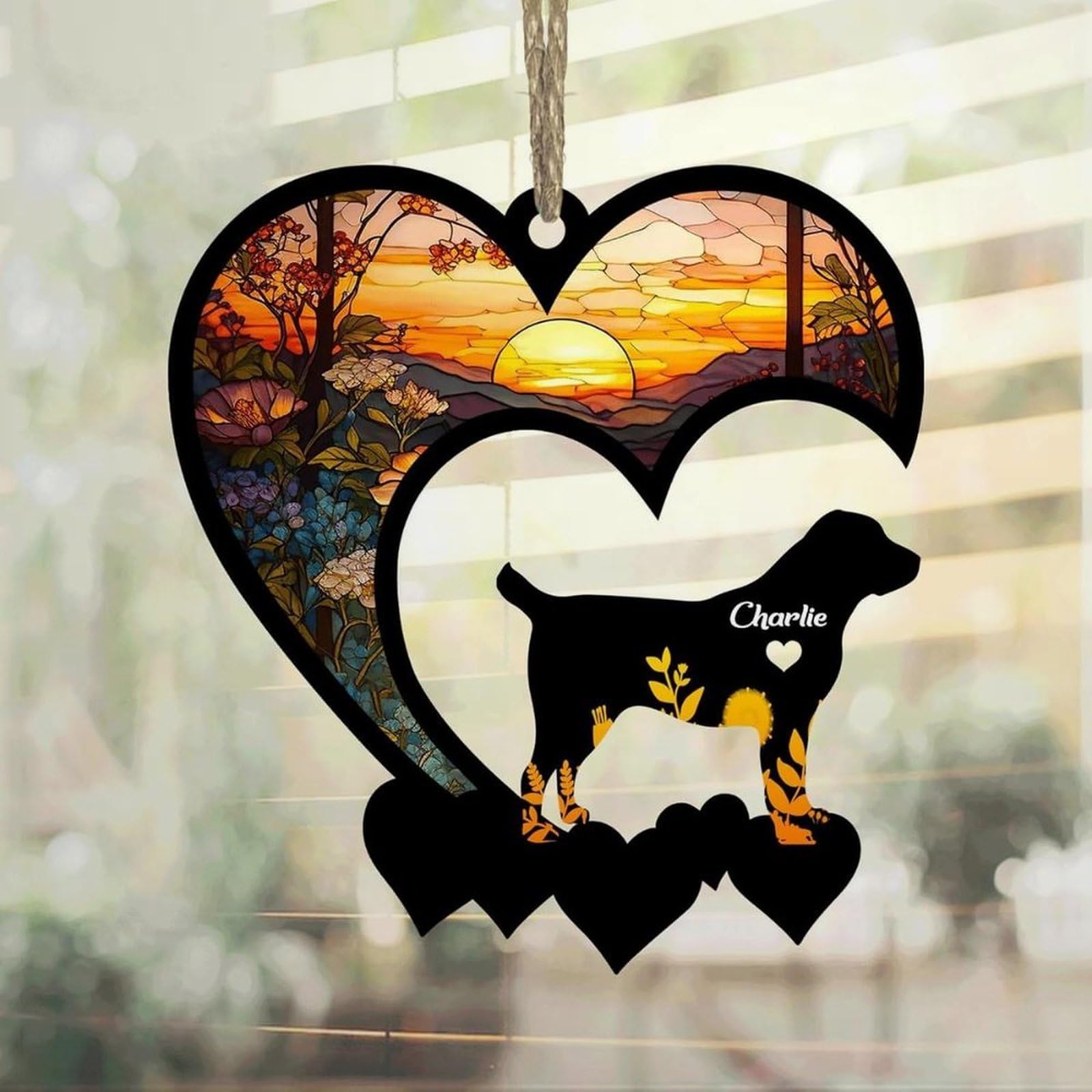 Luckluccy Central Asian Shepherd Suncatcher,Personalized Memorial With Name,Dog Remembrance Gift,Loss Ornament,Sympathy Gift