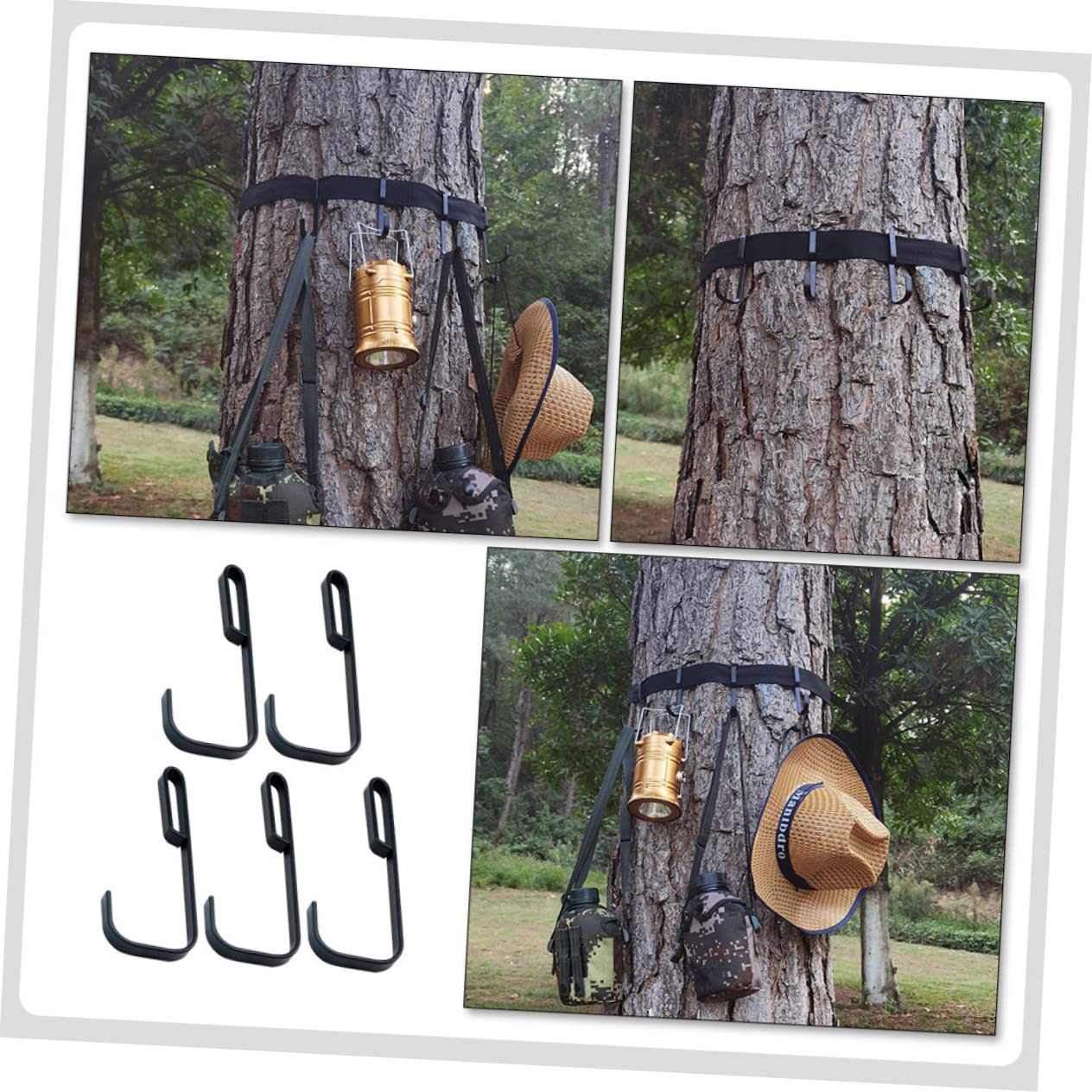 SOESFOUFU 5pcs Tree Stand Hooks Multi-Function Accessory Holders for Hunting Outdoor Sports and Tree Stands