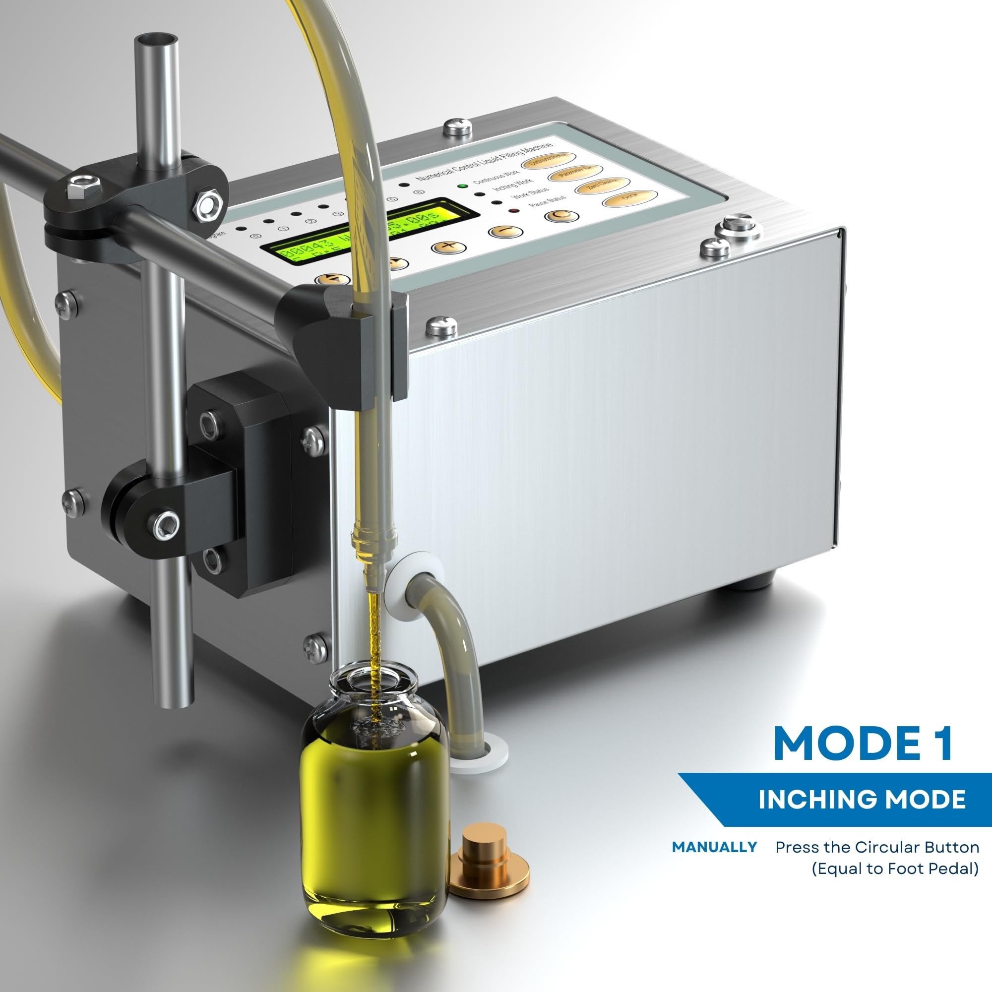 Low Viscosity Liquid Filling Machine, 1-118oz Bottle Filler, Water Juice Wine Essence Bottle Filling Machine, Bottling Diaphragm Pump, Digital Control, Non-drip Spout Bottle Counter