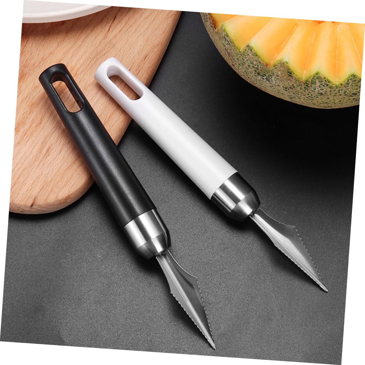 NAMOARLY 2pcs Stainless Steel Fruit Set Fruit Dividers Easy to Use Clean Fruit Tool Kit