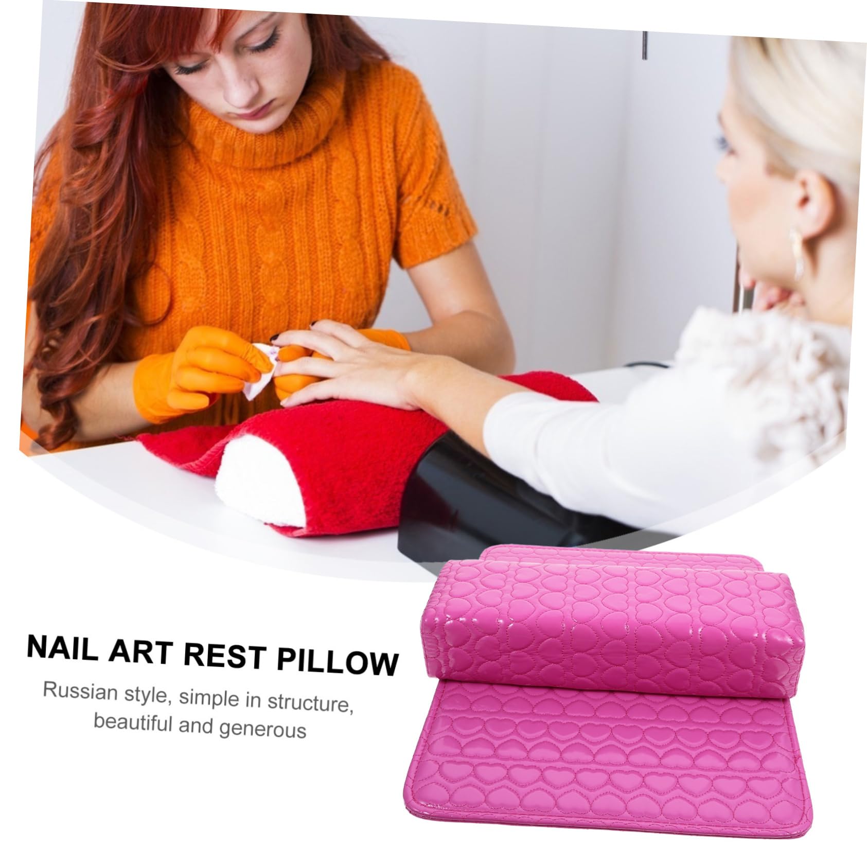 FOMIYES Set 2 Pezzi Cuscino e Tappetino Per Manicure, Accessorio Per Nail Art e Bellezza Unghie, Supporto Solido e Portatile Per Centri Estetici e Uso Domestico