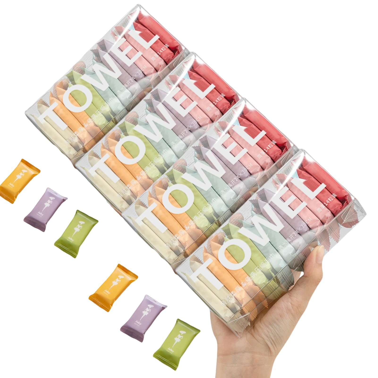Disposable Compressed Towels, Portable Compressed Towel Tablets, 56Pcs Travel Wash Cloth, Thicker Super Absorbent Wash Cloths for Travel, Face Towel Ideal for Outdoor Camping Hiking (56Pcs)