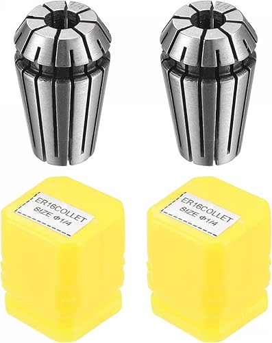 uxcell ER16 - Collar de resorte, portabrocas de 14 pulgadas para máquina de grabado CNC, fresado de torno 2 piezas
