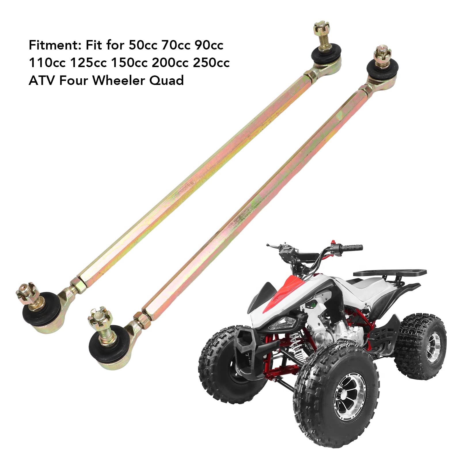 Leapiture ATV Trekstang Montage 1 Paar 330mm Trekstang Kit Kogelgewricht Montage Vervanging voor 50cc 70cc 90cc 110cc 125cc 150cc 200cc 250cc ATV Vierwieler Quad