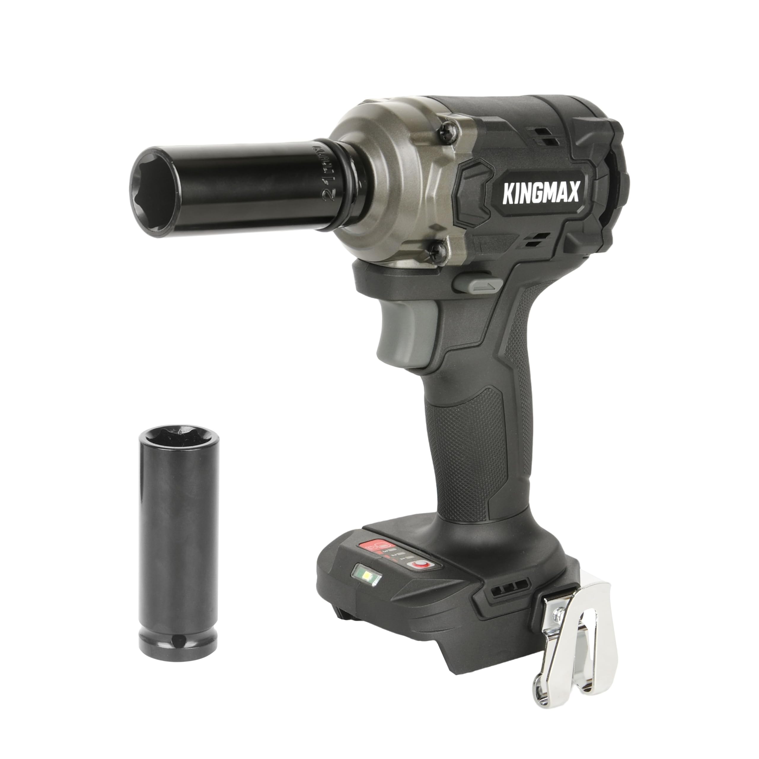 Amazon KINGMAX インパクトレンチ マキタ 18v 互換 工具 電動インパクト 充電式 タイヤ交換 インパクト 最大緩めトルク550N・m 日本国内保証付 4段階切替モード 高出力ブラシレスモーター LED残照機能付き バッテリー・充電器別売 KIW18BK 限定ブラック本体のみ