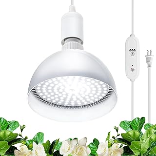 Barrina LED Grow Light Bulb with Timing and Hanging System, 25W 5000K Full Spectrum, 4H/9H/14H Timer, Hanging Grow Lights ...