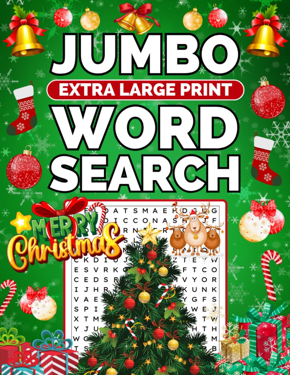 Jumbo Extra Large Print Word Search: Christmas Word Puzzles for Seniors and Visually Impaired