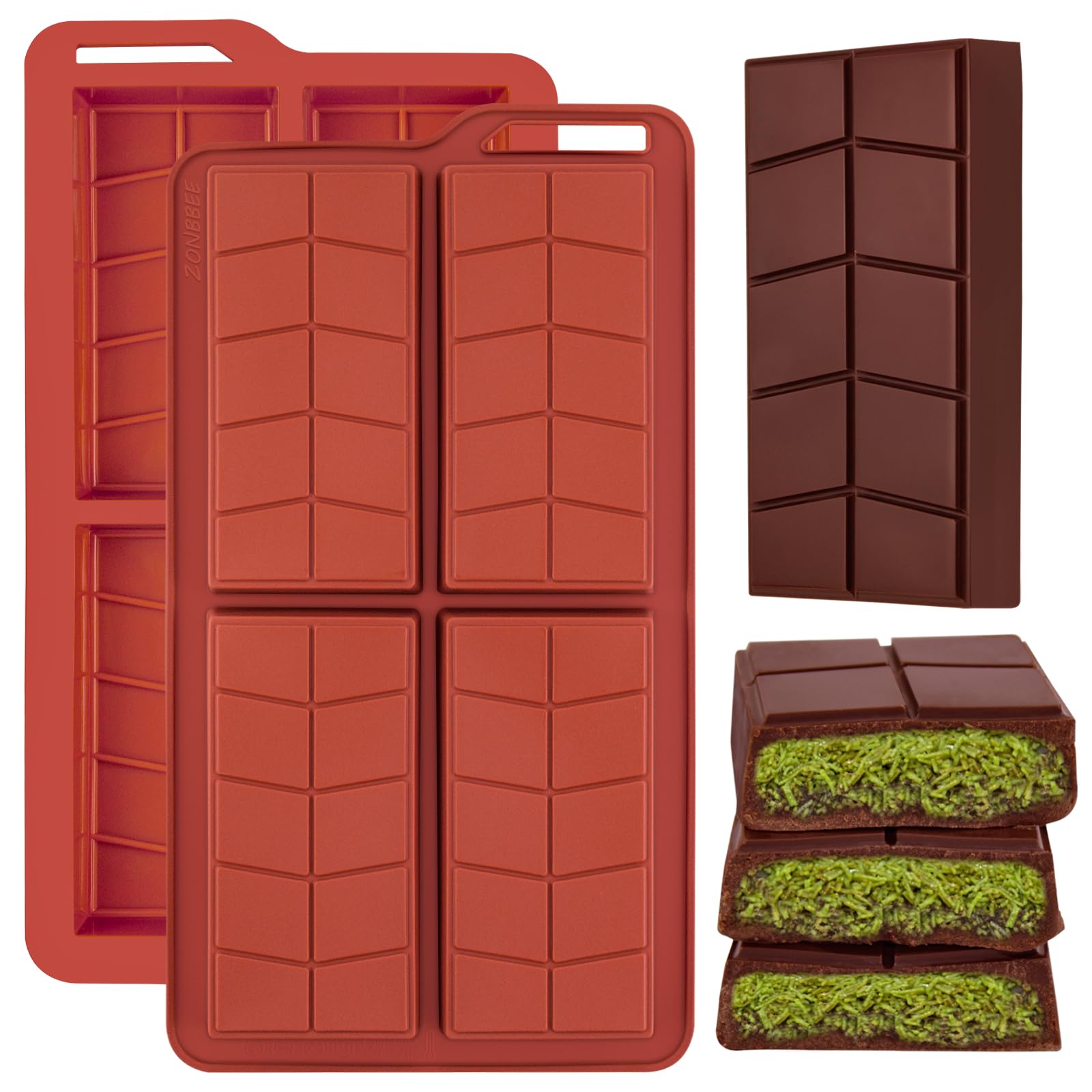 BMSQOFD Moule Silicone Tablette Chocolats Dubai Mini,Moule Pepites - 9