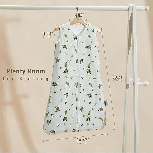 Miniatura 3 de TILLYOU Saco de dormir  Juego de 1 manta de algodón para bebé, se adapta a bebés de 6 a 12 meses, bosque de osos