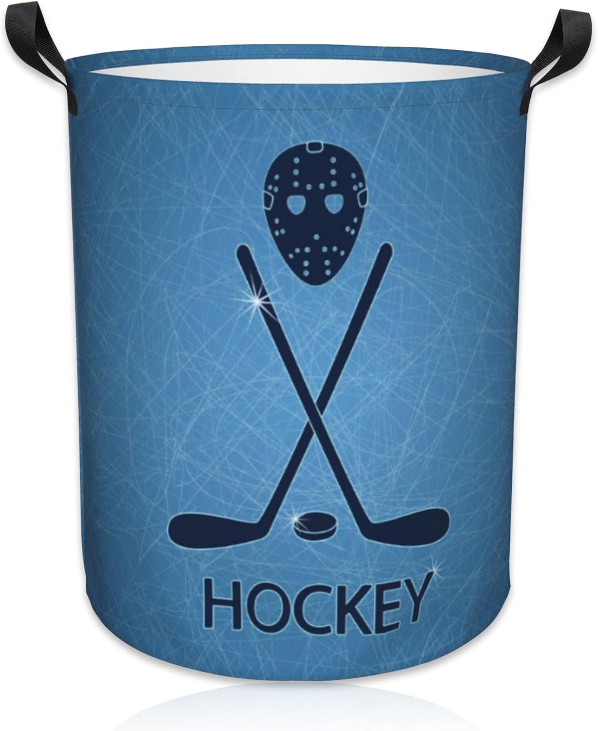 Laundry Basket Hockey Sticks Laundry Hamper Large Laundry Basket Storage Basket Tote Bag Collapsible Organizer Basket for Bathroom,Laundry,Bedroom 17.3 x16.5 Inch