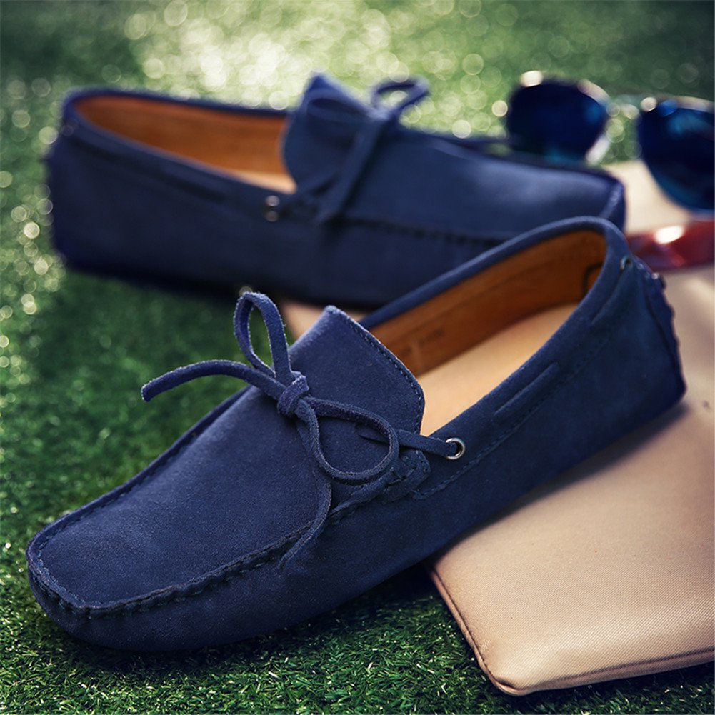 Hombres Suave Gamuza Mocasines de Conducción Zapatos Hecho a Mano Pantuflas Talla Grande