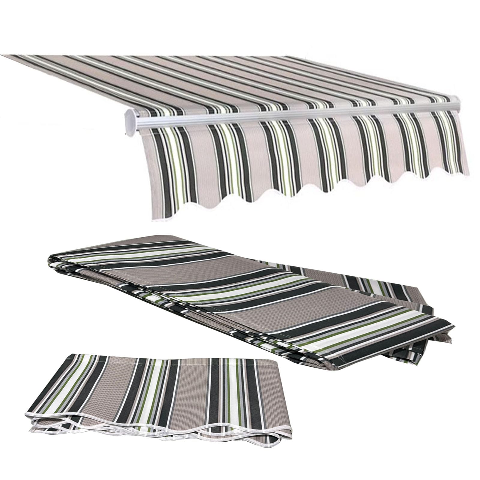 LBLFEBD Manual Retractable Patio Awning Replacement Fabric - Waterproof Sun Shade Shelter Canopy Cover for Window Yard Deck Balcony without Frame