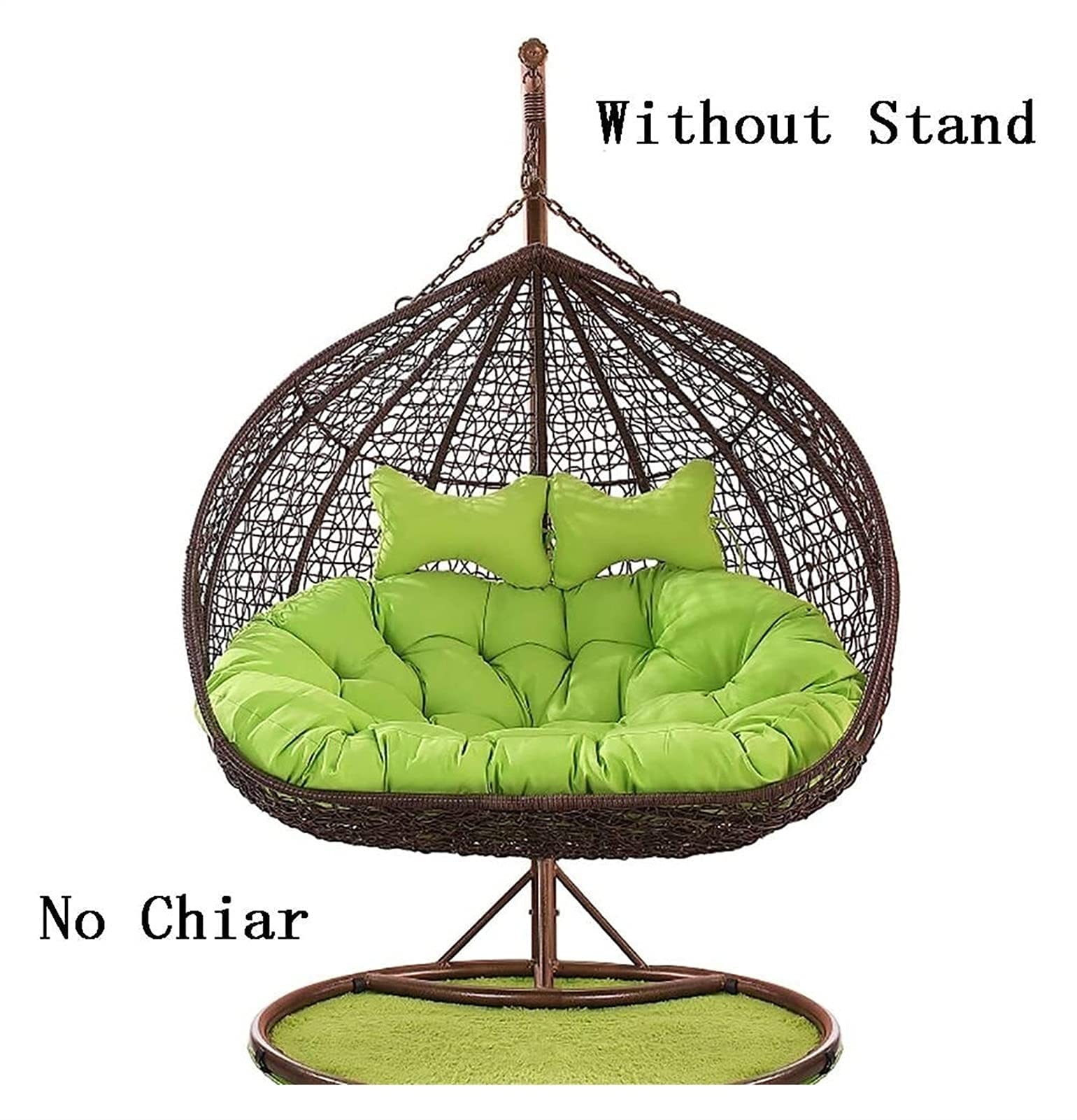 Lot de 2 coussins de chaise hamac imperméables à double rembourrage avec grand œuf épais à suspendre