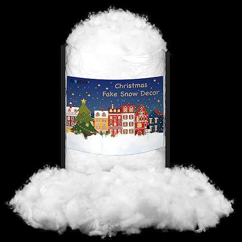 Miniatura 1 de ANVAVO Nieve artificial de Navidad esponjosa para árbol de Navidad, decoración de chimenea, decoraciones de vacaciones e invierno para el hogar (12