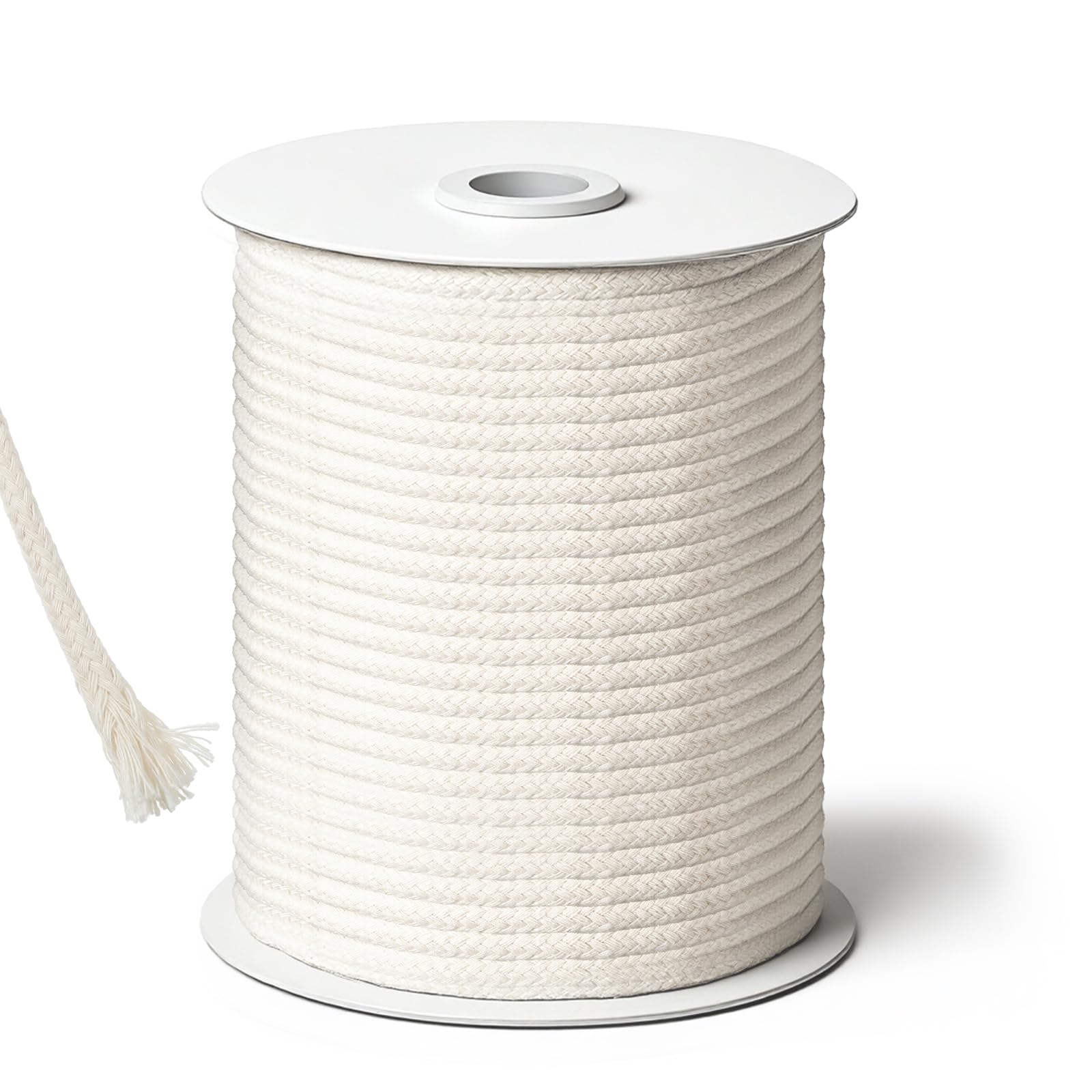 Photo 1 of 1/4 Inch Cotton Rope 6 mm x 49 Yards, Cotton Piping Cord, Natural Macrame Cord, White Craft Rope, Natural Cording for Sewing Piping, Clothesline, DIY Ropes Baskets, Plant and Clothes Hangers