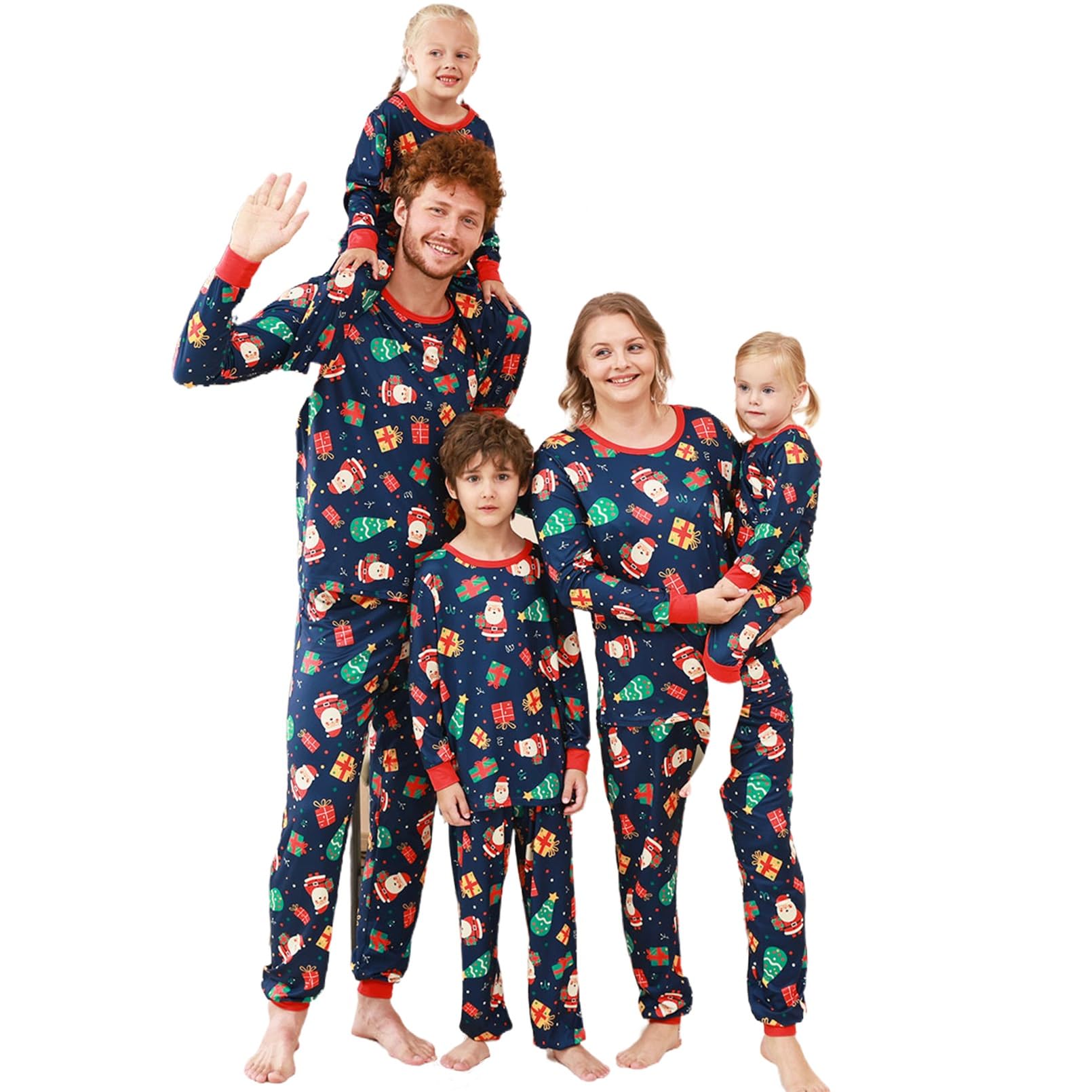 Bijpassende sets for familie-kerst-pyjama's,leuke vakantiepyjama's met print en broek,kerstjammies for koppels/mannen/vrouwen(A,Mom XXL