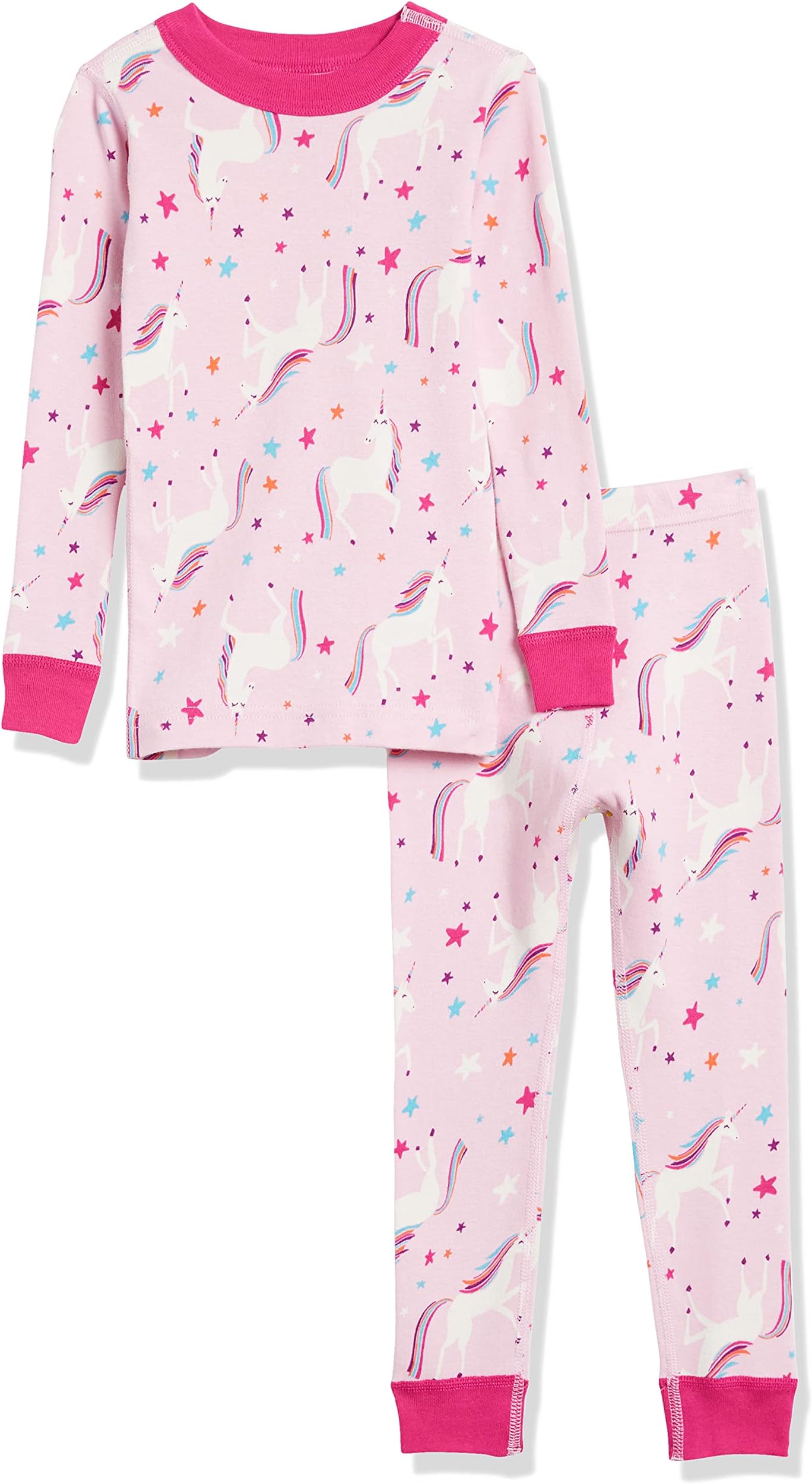 Unisex Kids' Organic Cotton Long-Sleeve Top and Bottom Pajama Set