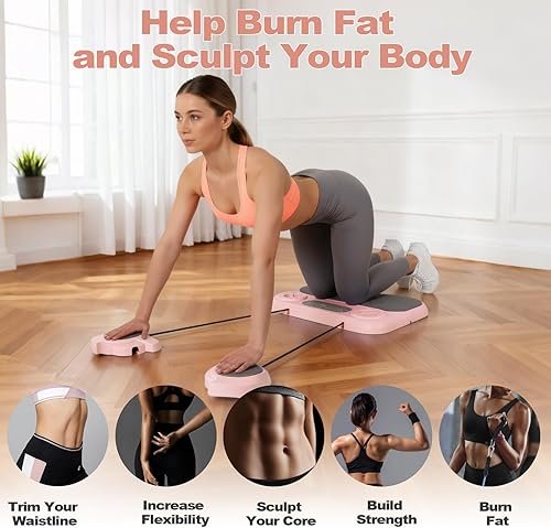 Miniatura 2 de Tabla de pilates, reformador de pilates 6 en 1 para entrenamiento de núcleo y cuerpo completo, equipo portátil de gimnasio en casa con pantalla