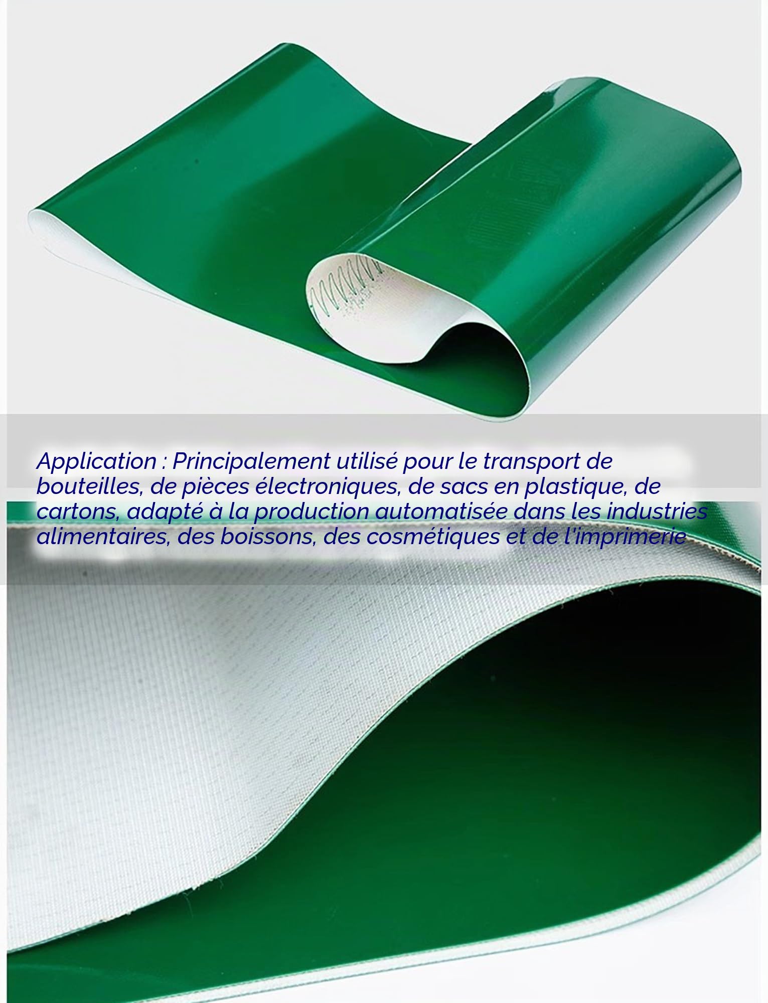 Bande transporteuse en PVC résistante à l'usure, largeur 35 cm/45 cm/50 cm, bande transporteuse de transmission verte, bande transporteuse industrielle, bande transporteuse de remplacement de bureau e