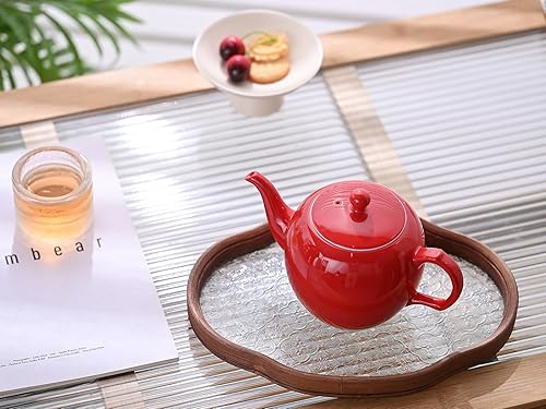 Miniatura 29 de Tetera con infusor Tetera de cerámica con volante extraíble de acero inoxidable para té suelto 15.80 oz/15.2 fl oz (1-2 tazas) Teteras para té, Rosa