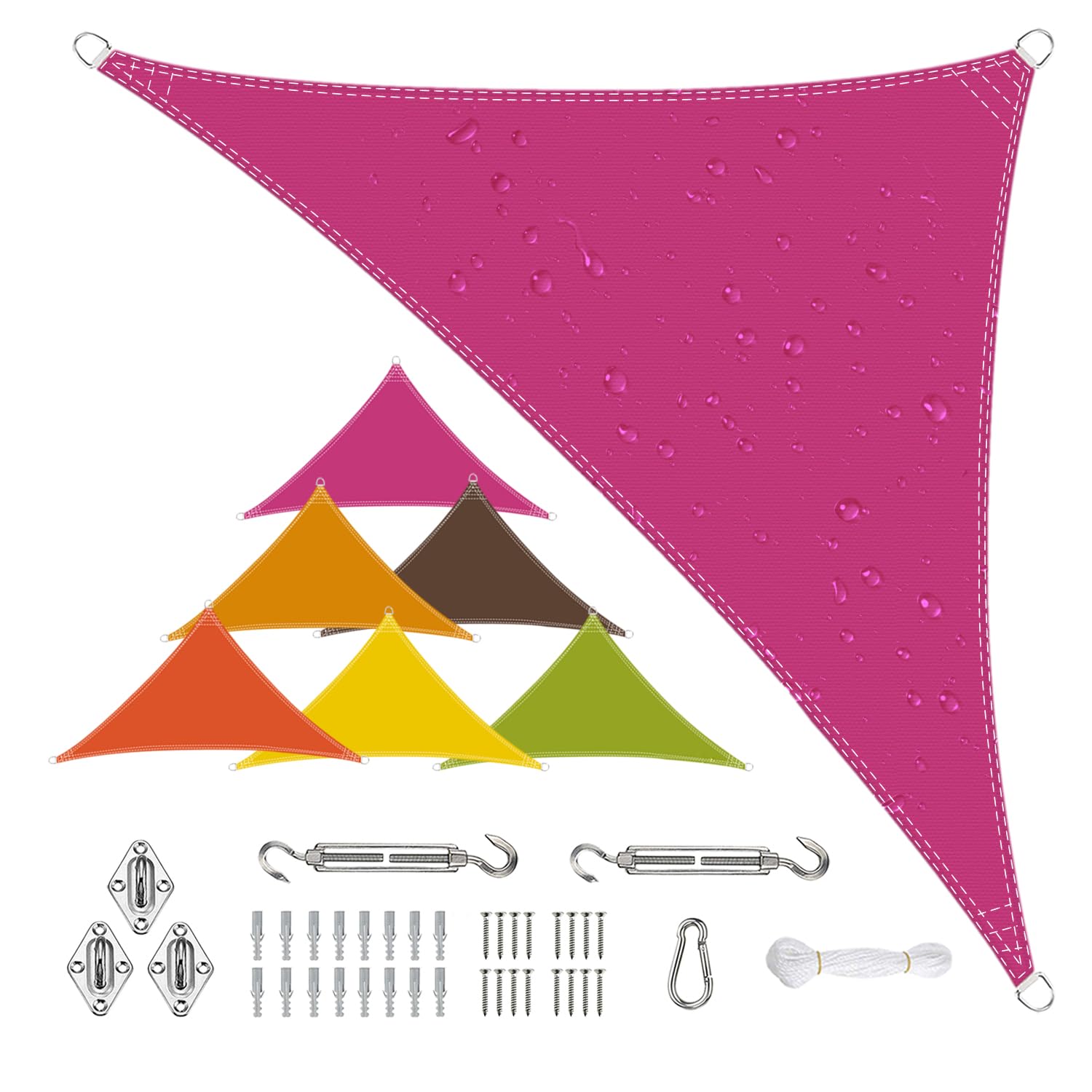 Sichtschutz Sun Protective Screen 3x3x3M, Durable Oxford Canopy, 90% UV Block, With Fixing Kit, for Outdoor Patio Garden - rose Red — image 1