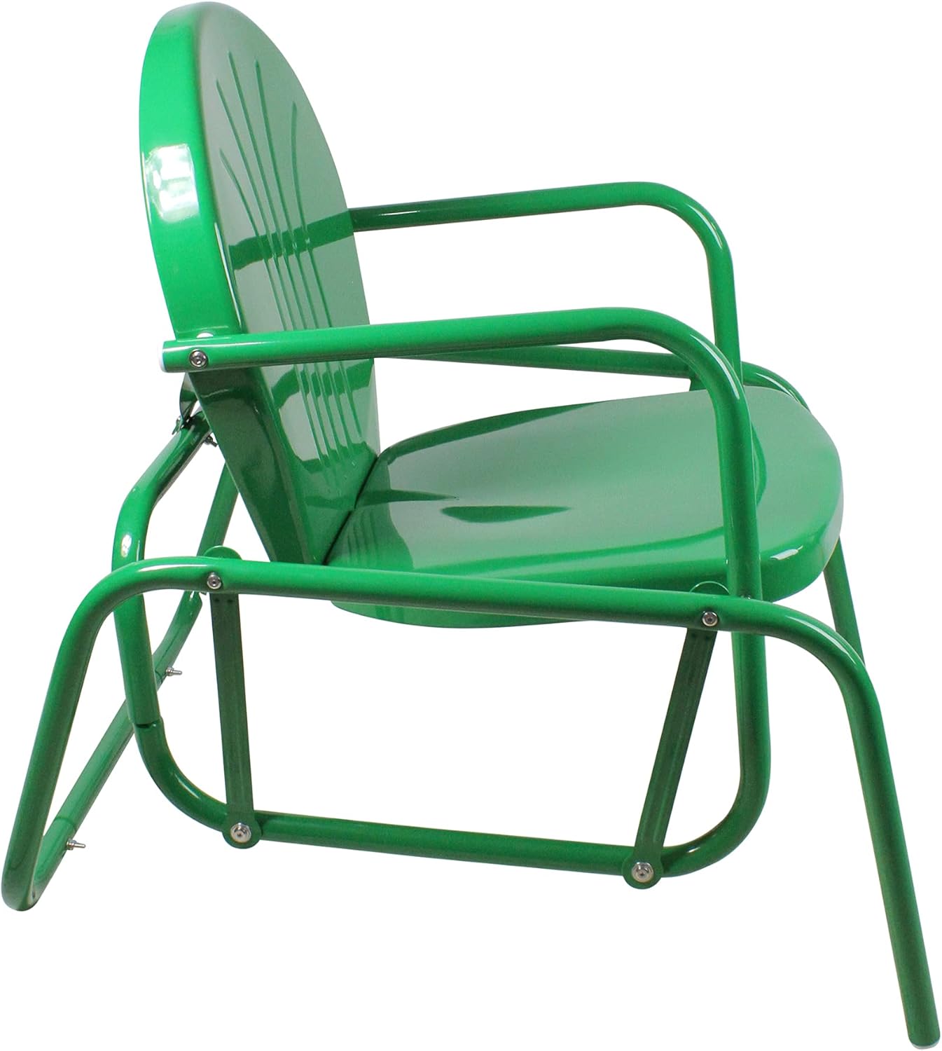 Northlight Outdoor Retro Metal Tulip Glider Patio Chair Green