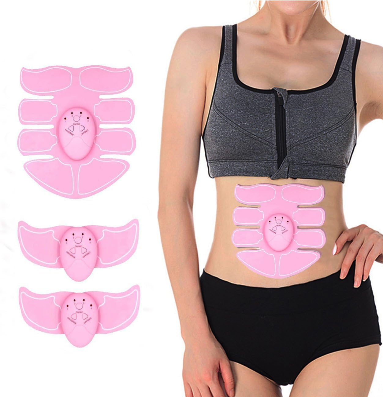 Novatech EMS Abs Trainer Ab Belt, Abdominal Muscles Toner,Body Fit Toning Belts,Ab Toner Fitness Training Gear Machine Home/Office Ab Workout Equipment Machine for Men&Women