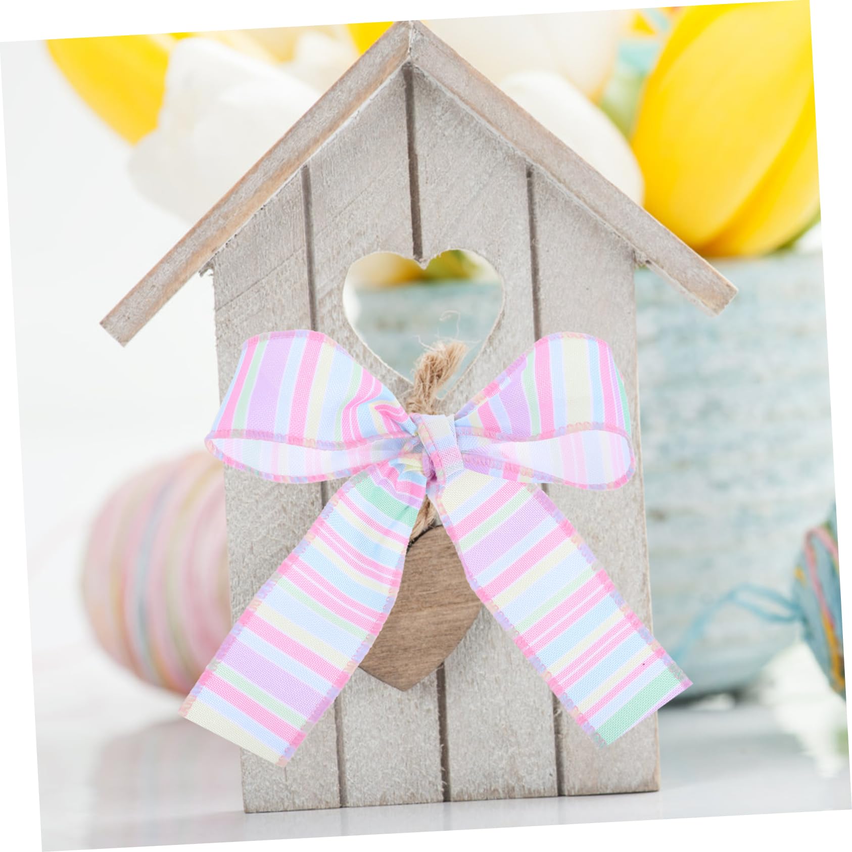 Alipis 4 Set Nastro di Prua Nastro Pasquale per L'artigianato Nastro Artigianale per Pasqua Nastro Rosa Pastello Nastro da Festa Nastro Natalizio Nastro Primaverile Poliestere 2 * 4