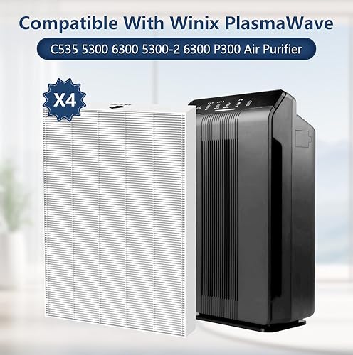 Miniatura 3 de Colorfullife Paquete de 4 filtros HEPA 115115 True A para Winix PlasmaWave 5300-2, C535, P300, 6300-2, 5300, 9000, filtros HEPA H13