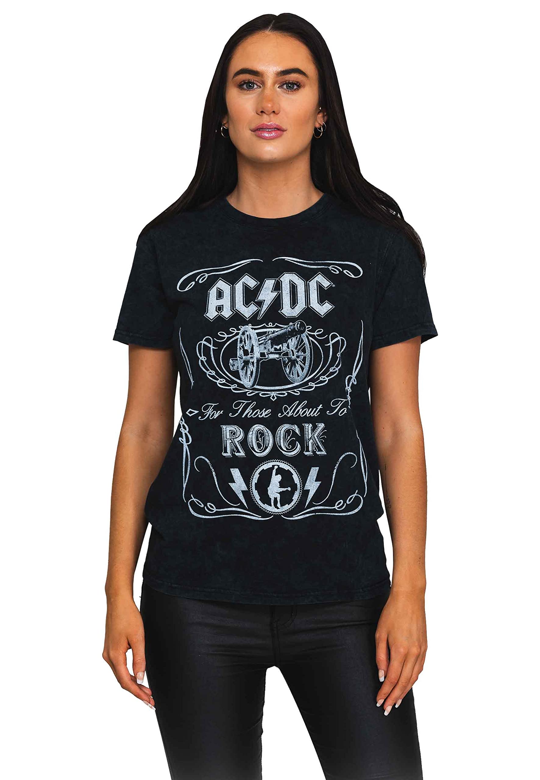AC/DC T Shirt Cannon Swing Band Logo Official Dip Dye on Black Unisex XL