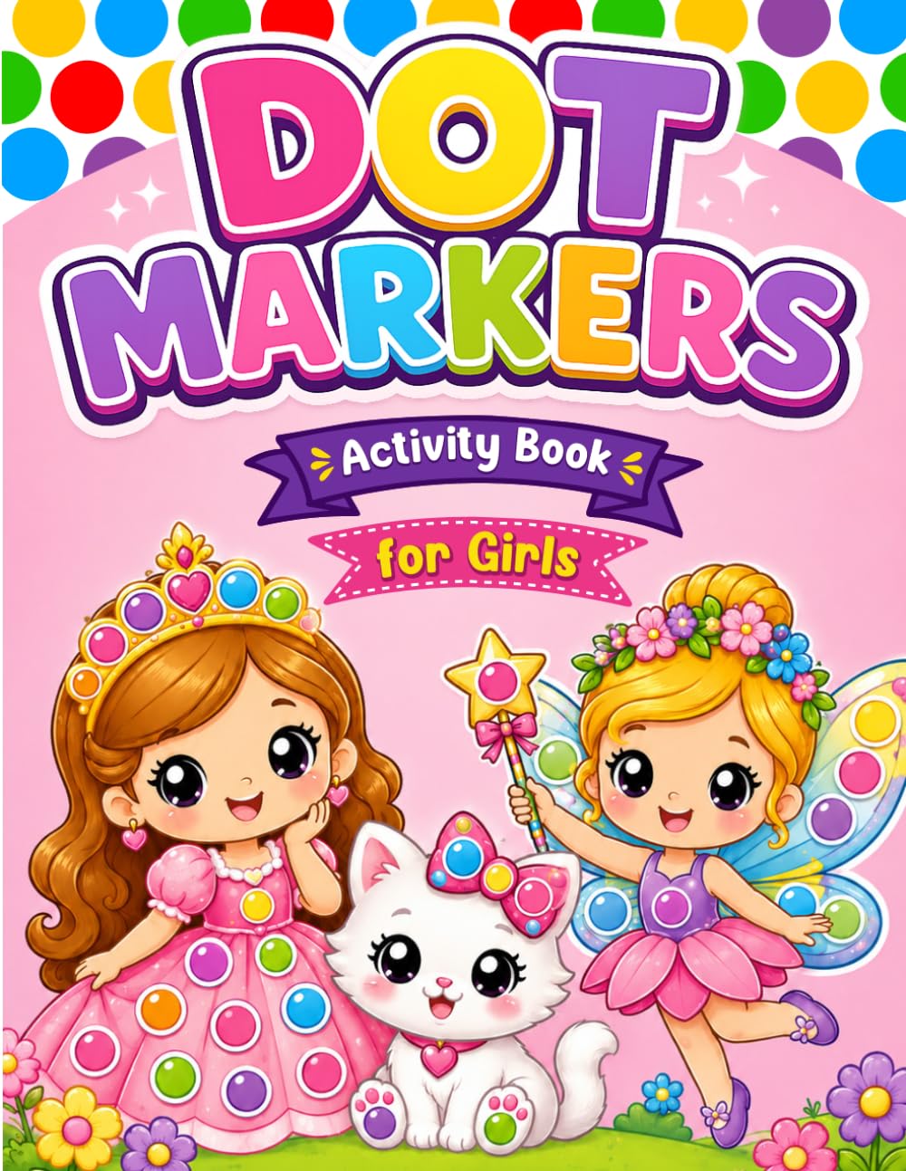Dot Markers Activity book for Girls: Cute Do a Dot Art Coloring Book for Kids & Toddlers | Unicorn, Mermaid, Princess, Fairy, Ballerina, cute animals and More
