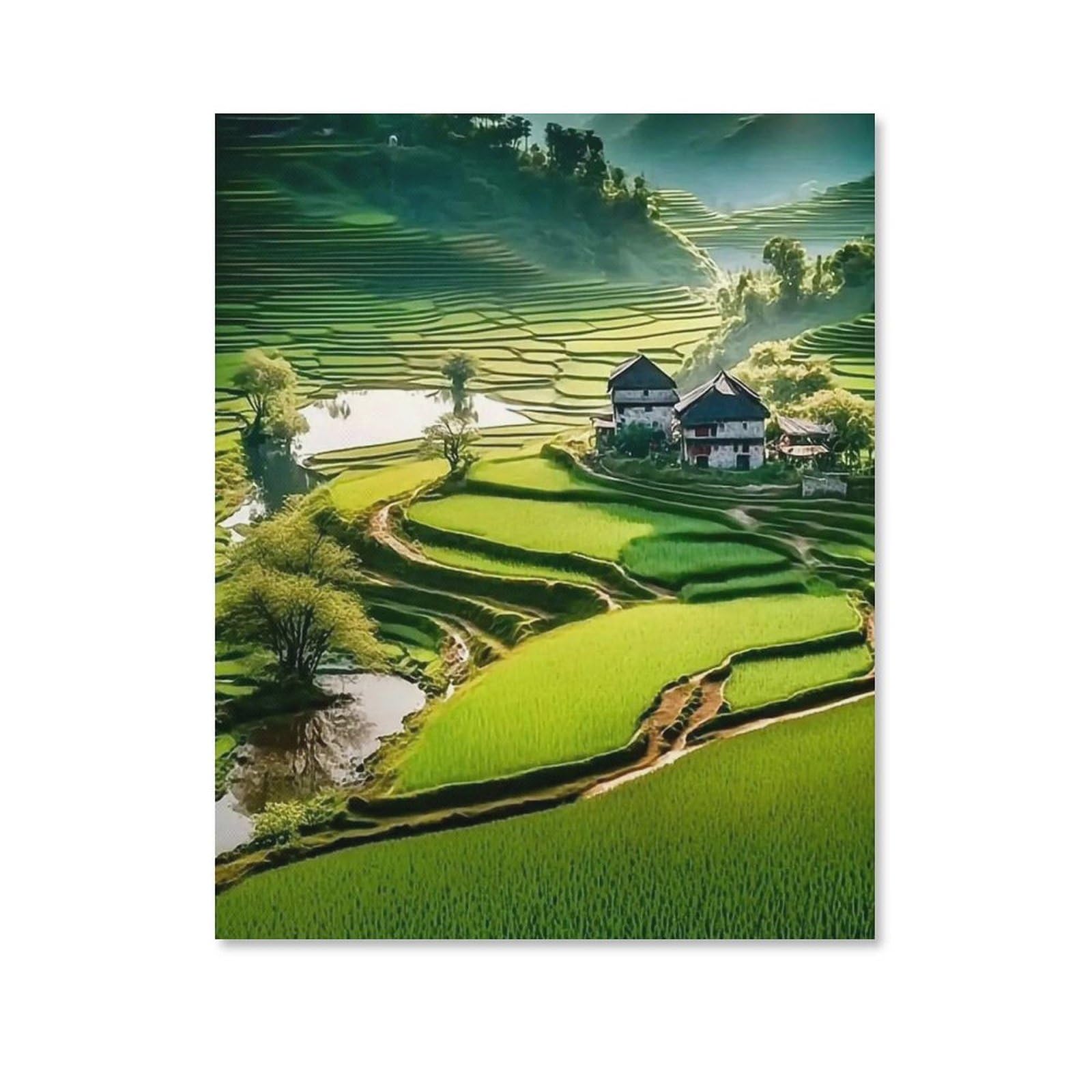 ベトナム絵画田舎風景