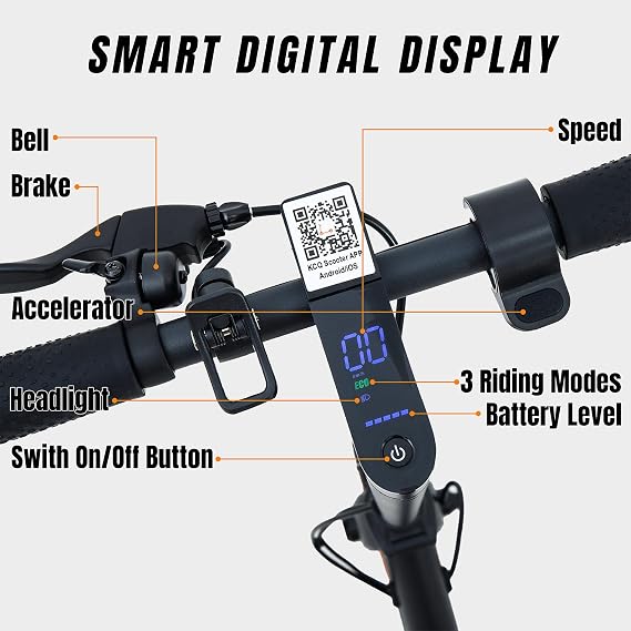 Electric Scooter - 350W Motor, Up to 15.5MPH / 15Miles Range, 8.5 Off-Road Solid Tires, 264LB Load, Folding Commuter Escooter with Cruise Control, App Control, UL-2272 Certified