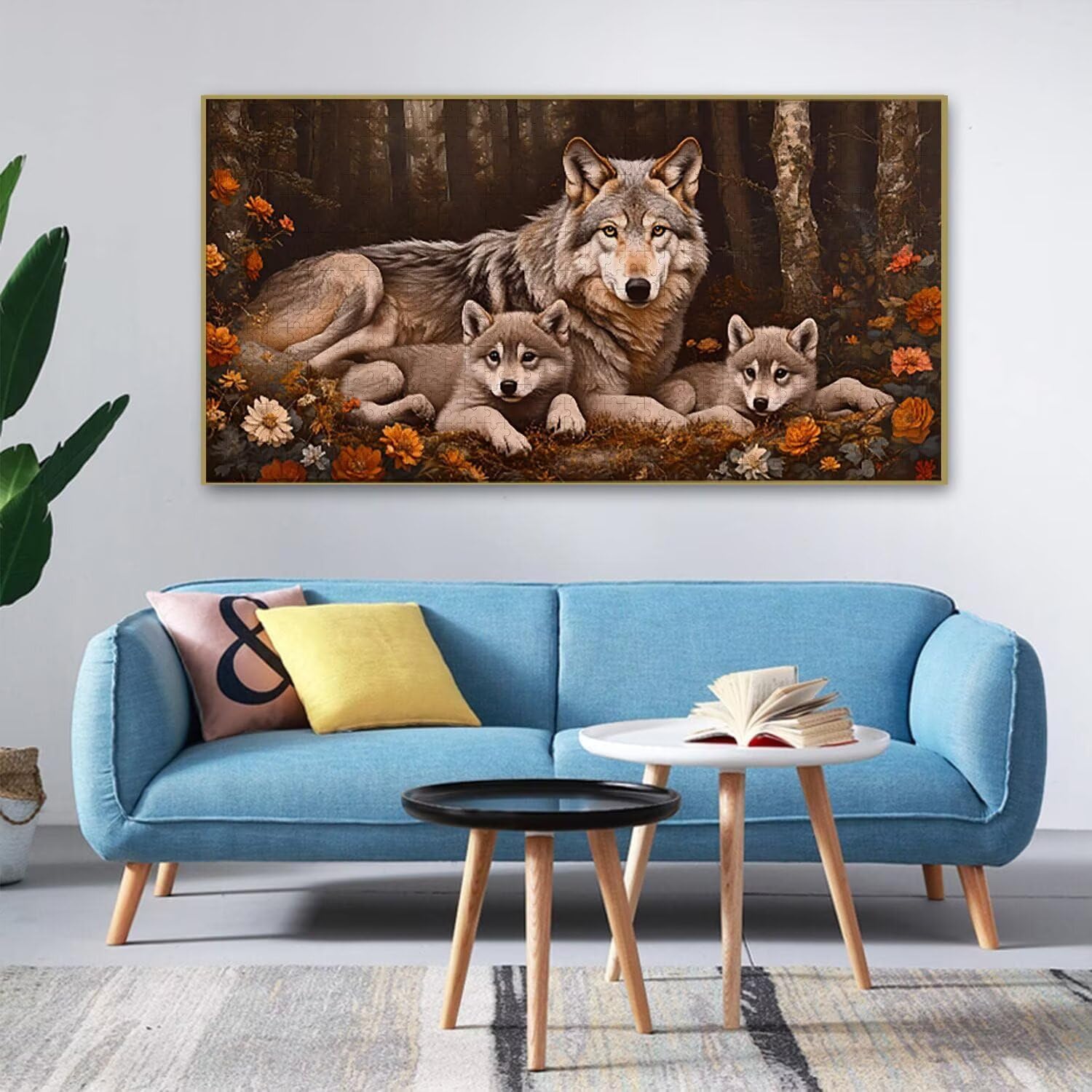 Puzzle para Adultos 1692 Piezas, Lobo del bosque Puzzle, Difícil, Desafiante, Rompecabezas Encajan Perfectamente, Letras en la Parte Posterior, sin Polvo, Regalo para Personas Mayores (179x31cm) v-807