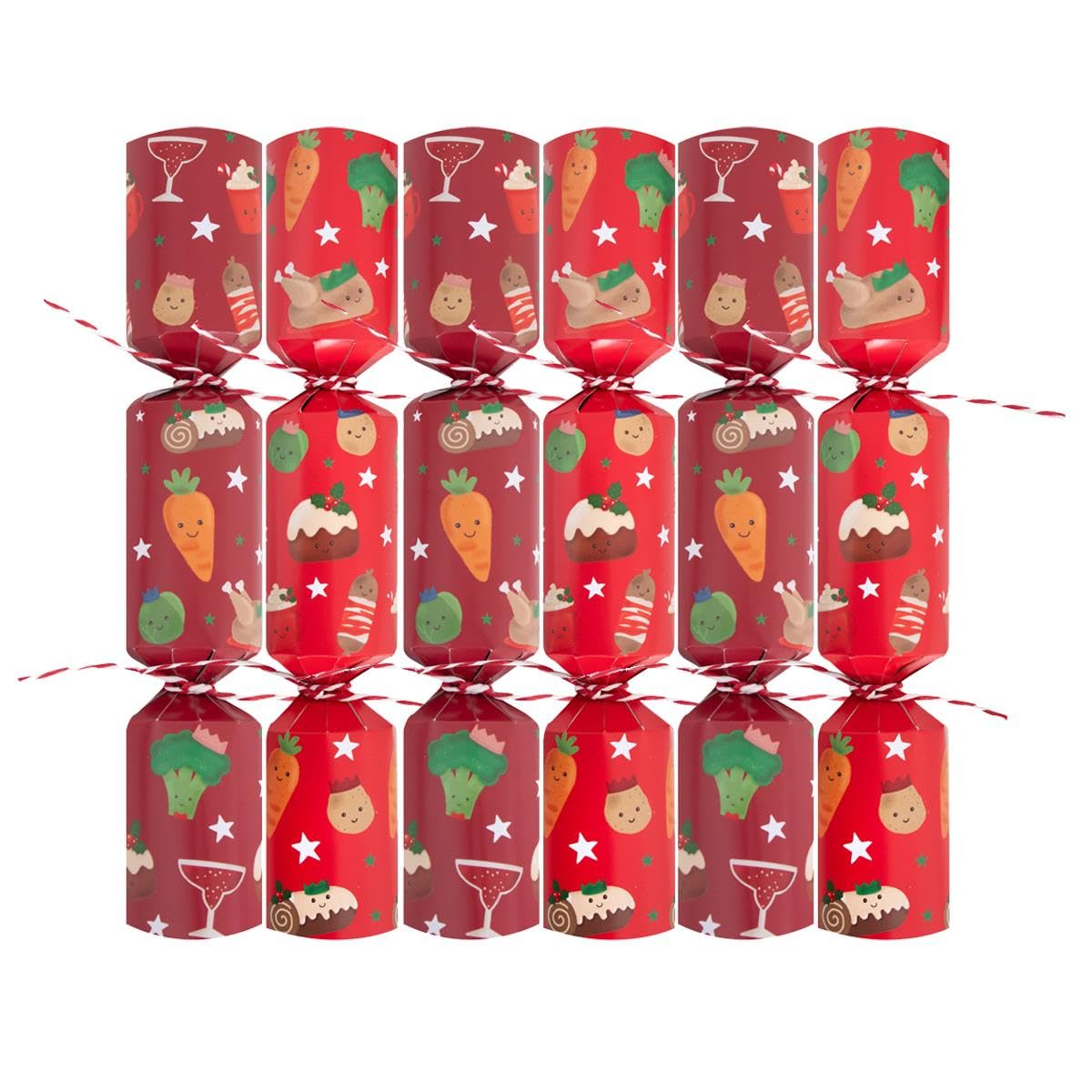 Yöl White - Feast Frenzy Pack Of 6 Festive Feast Frenzy Kids Game Christmas Crackers - 9" Interactive Straw Game Kids Adults Xmas Holiday Dinner Table Decorations - Novelty Fun Prizes Gifts Contains Hats Jokes