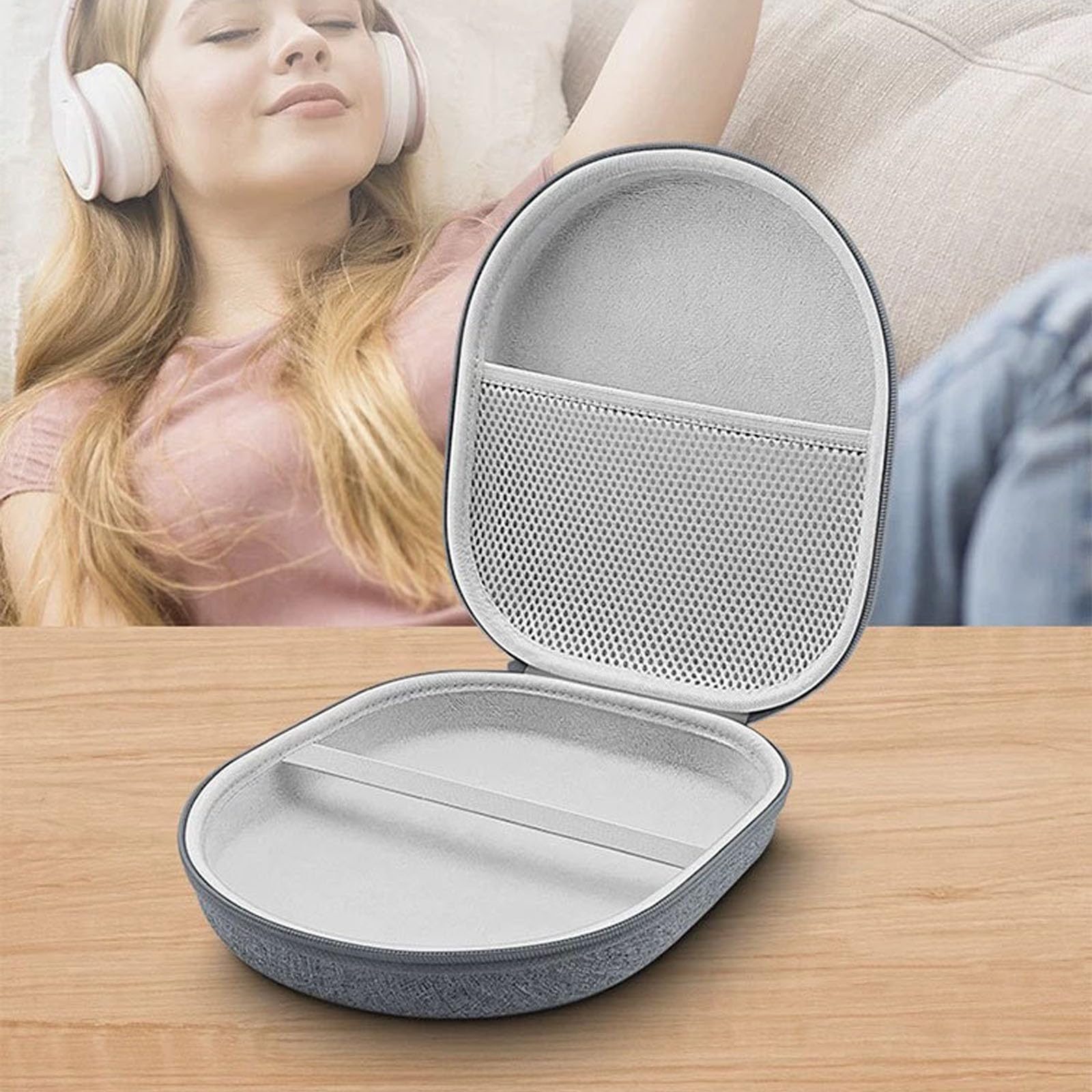 De Rangement pour écouteurs WH1000XM3 / 4/5 / 6, Conception Antichoc avec Poche pour câble séparée, de Rangement de Voyage Gris