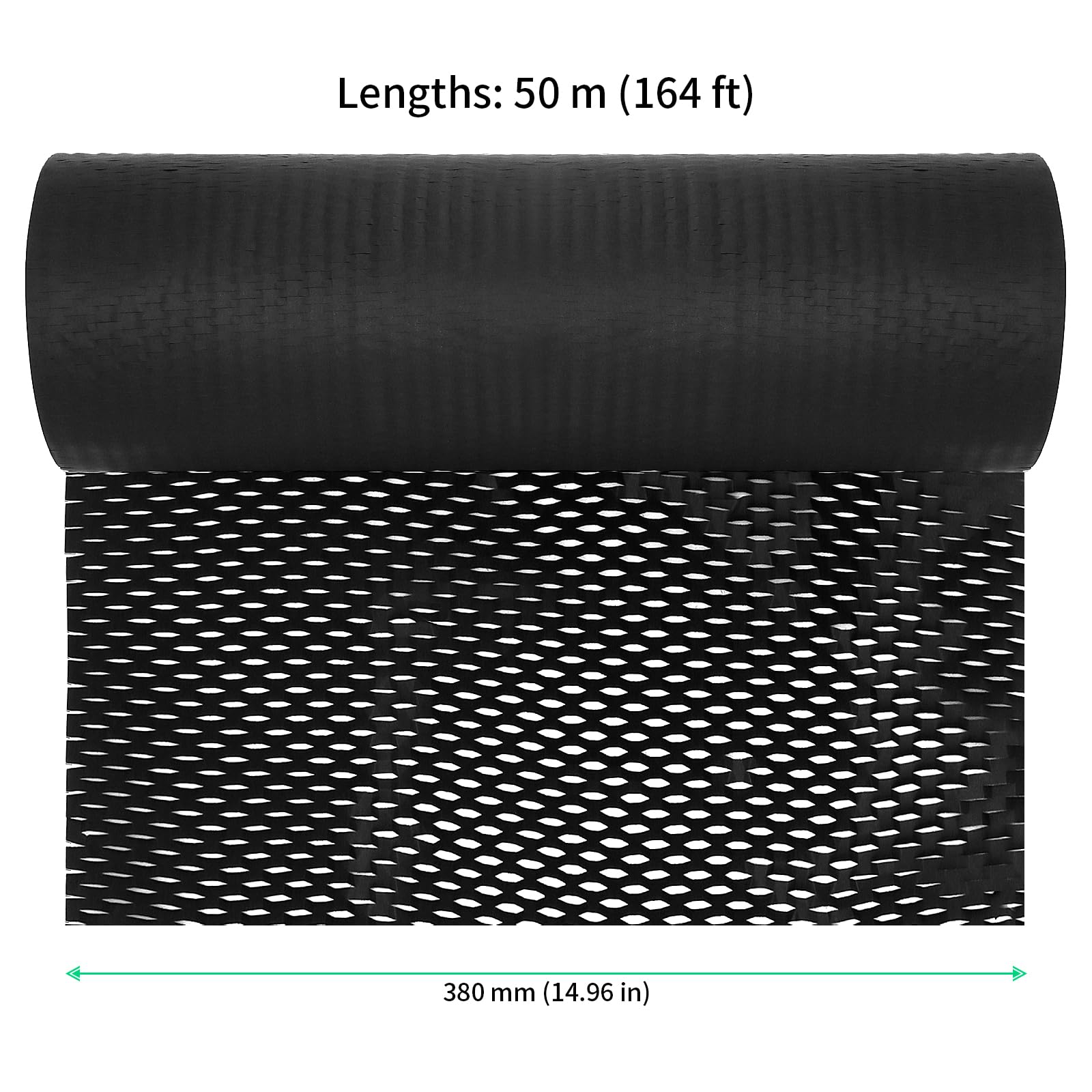 FUNSUEI Emballage papier coussin enveloppe, nid d'abeille rouleau de papier emballage perforé 38 cm x 50 m, emballage pour déménagement expédition Breakables，Alternative d'emballage bulle, noir