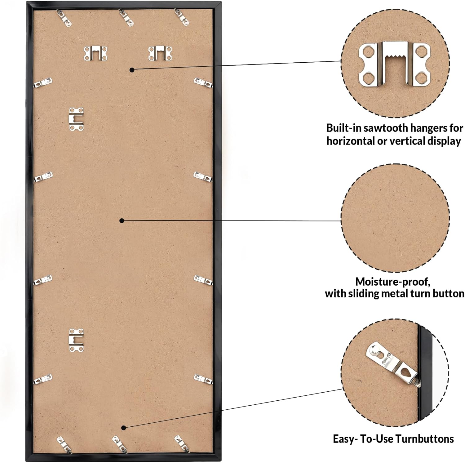 LaVie Home  Picture Frame for Wall Display,  Black Picture Frame with HD Plexiglas,  Panoramic Frame 1 Pack, Display Frame for Vertical or Horizontal, Classic Collection